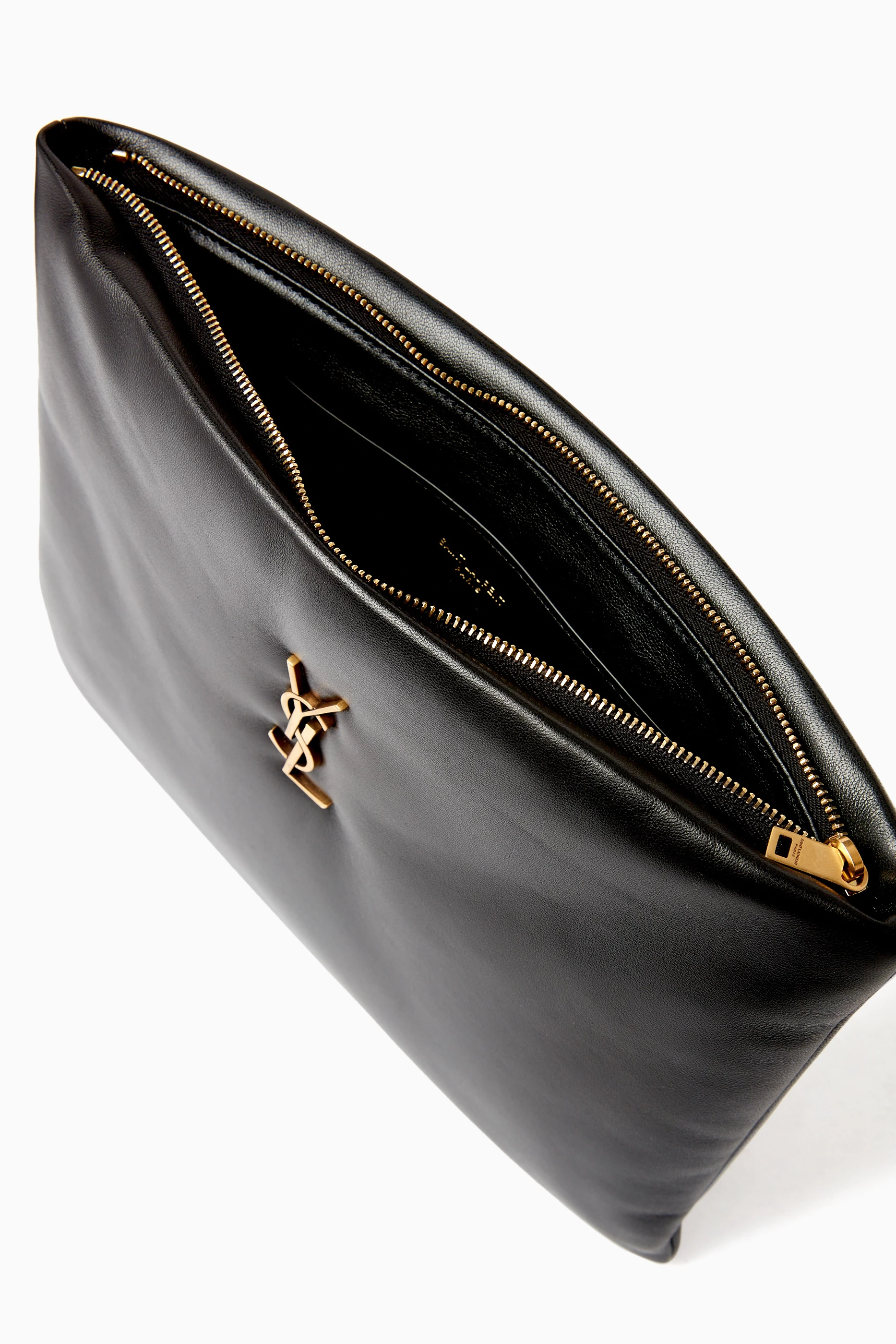 Buy SAINT LAURENT Black Calypso Large Pouch in Lambskin For Women Online Ounass Saudi