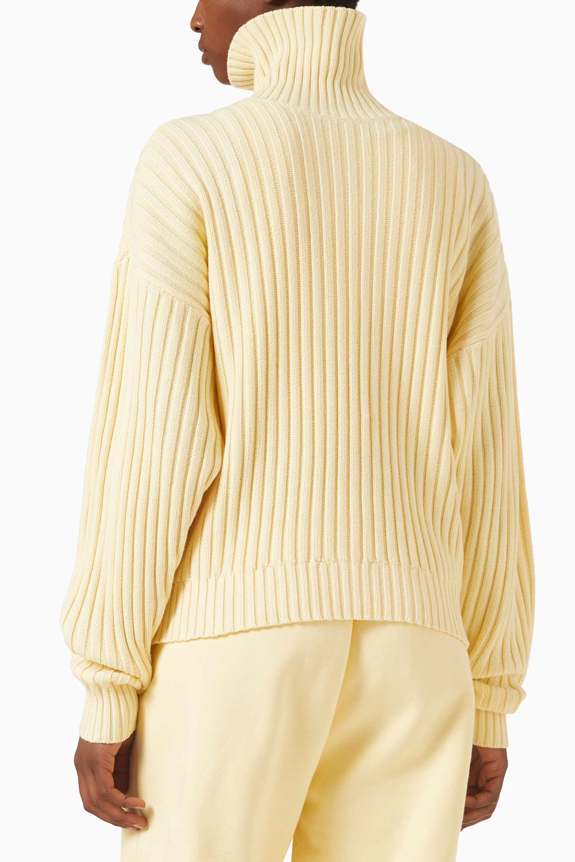 Buy Fear of God Essentials Yellow Turtleneck Sweater in Rib knit For Women Online Ounass Saudi