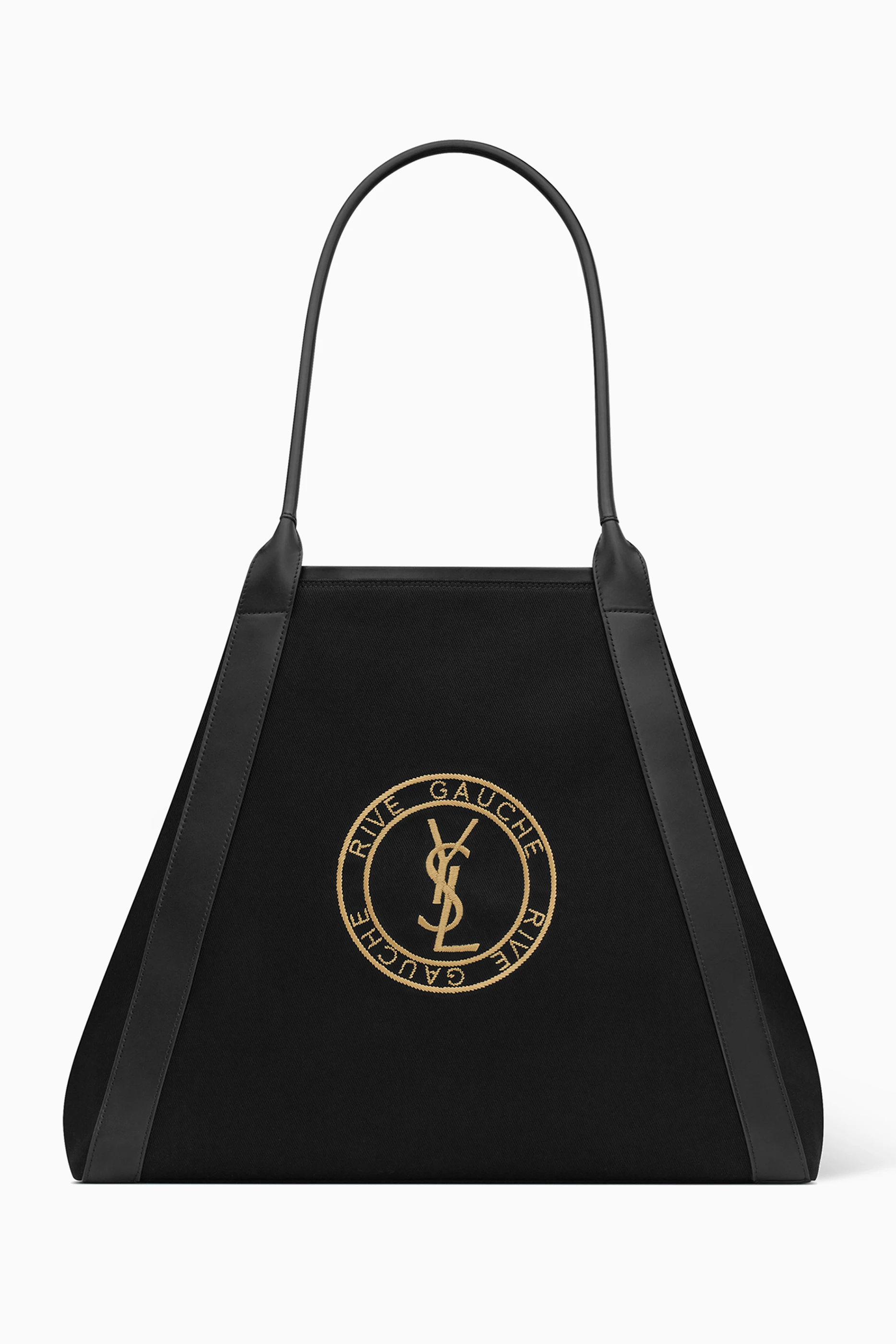 Buy SAINT LAURENT Black Rive Gauche Tote Bag in Canvas For Men 