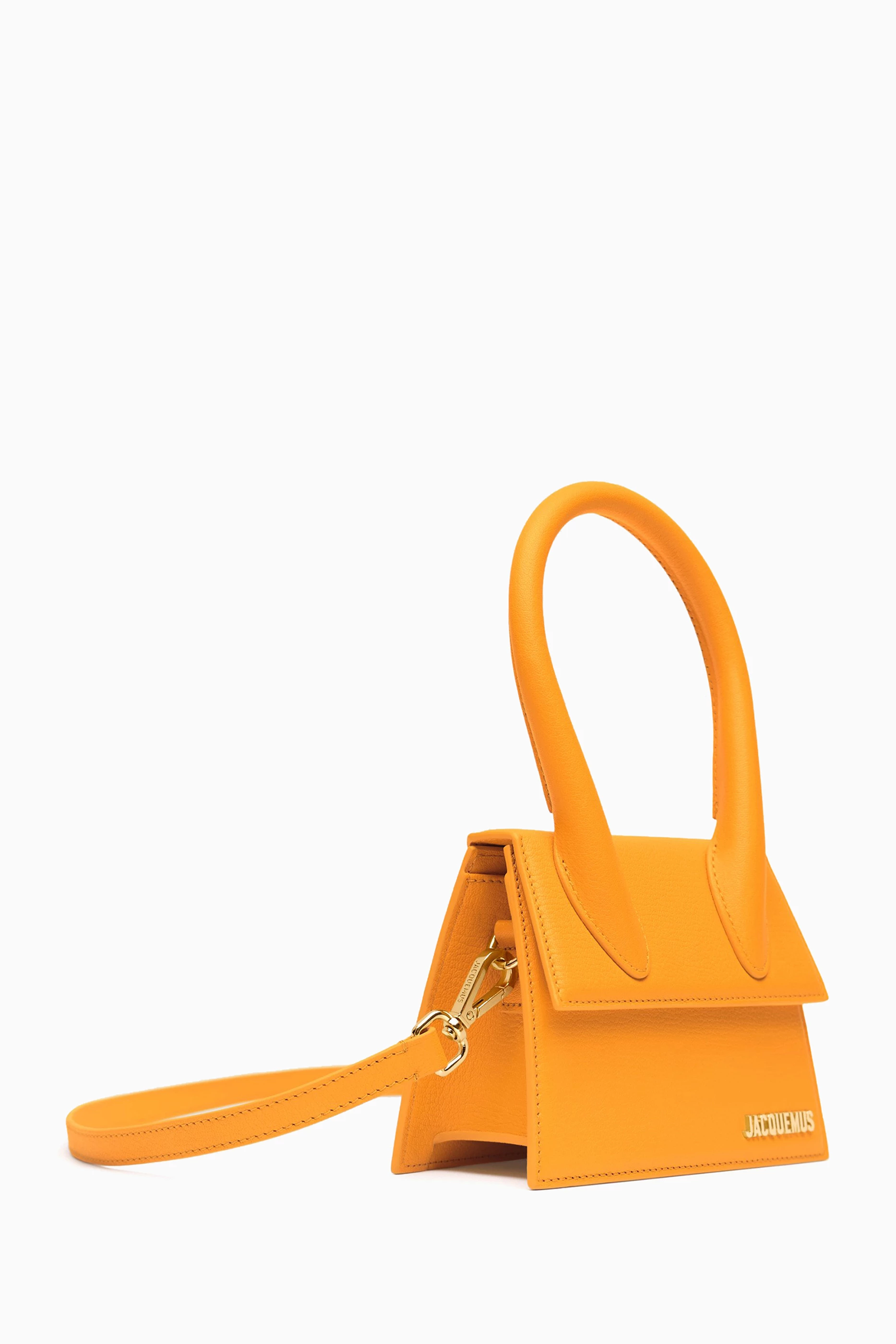 Buy Jacquemus Orange Le Chiquito Moyen Boucle Bag in Leather For