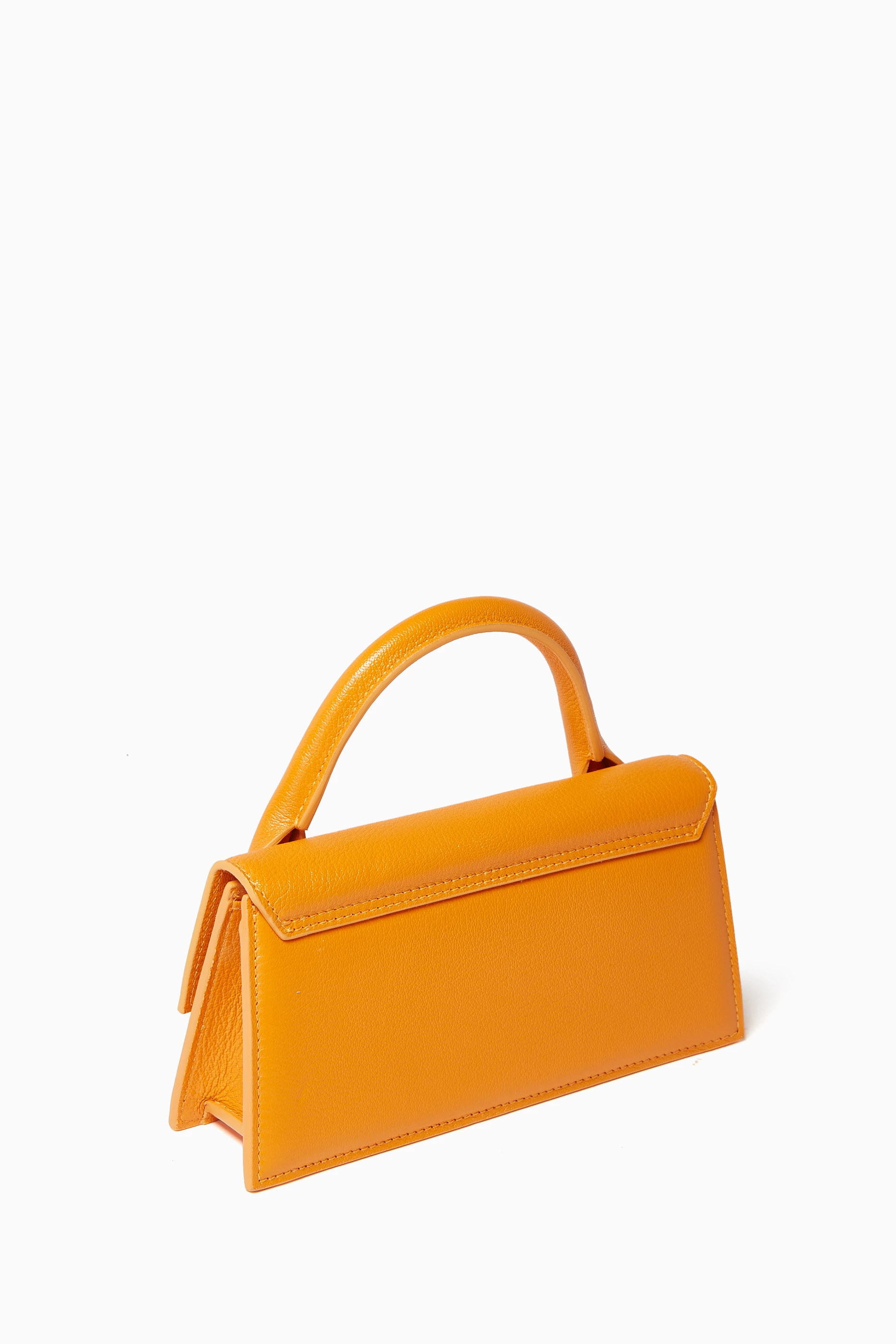 Buy Jacquemus Orange Le Chiquito Long Tote Bag in Leather For