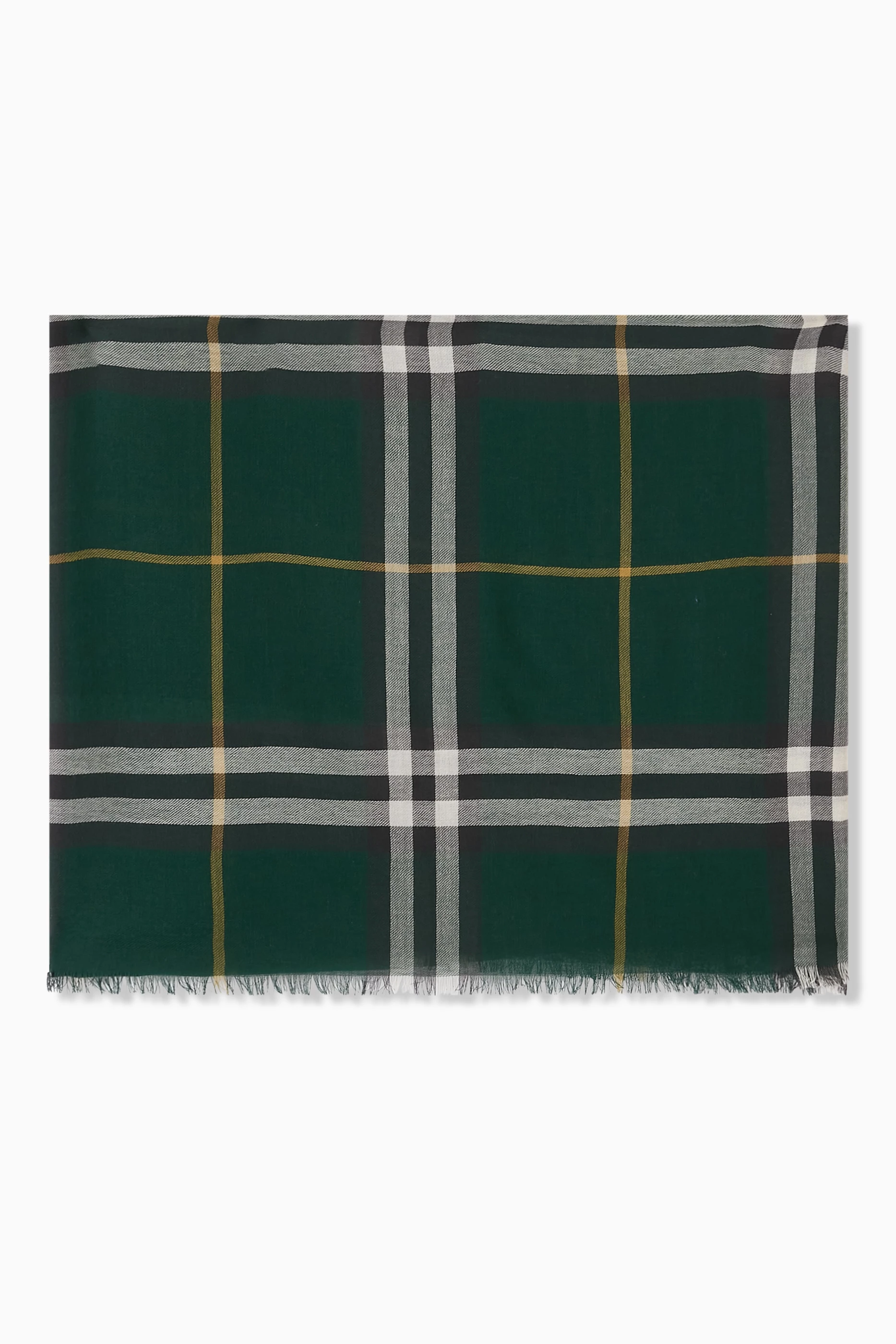 Buy Burberry Green Check Scarf in Wool For Women Online Ounass Saudi