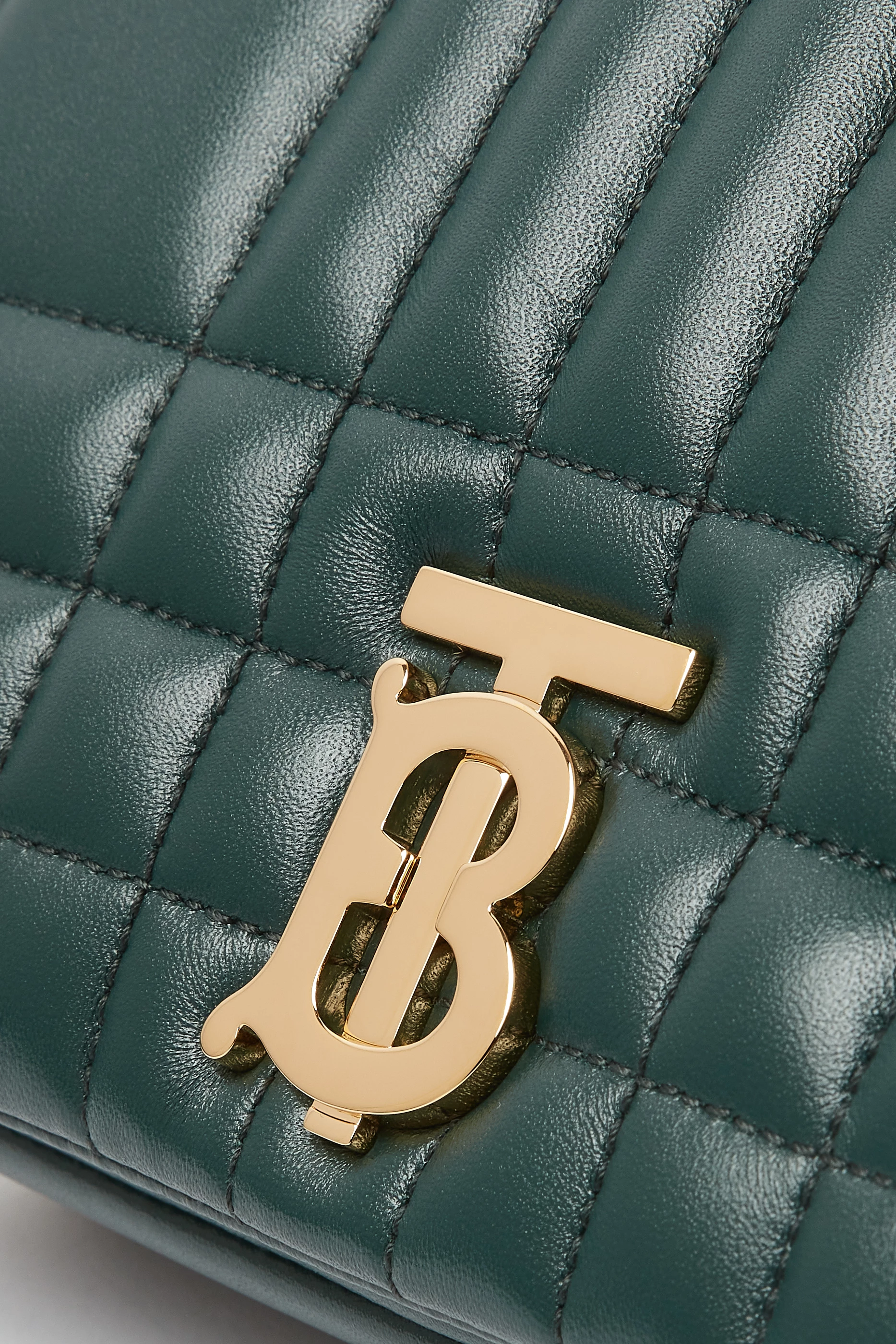 Buy Burberry Green Small Lola Shoulder Bag in Quilted