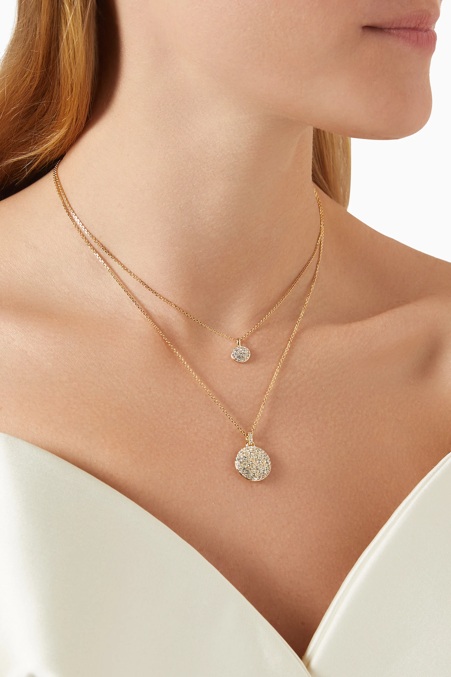 Buy Swarovski Gold Meteora Crystal Layered Necklace in Gold plated Metal For Women Online Ounass Saudi