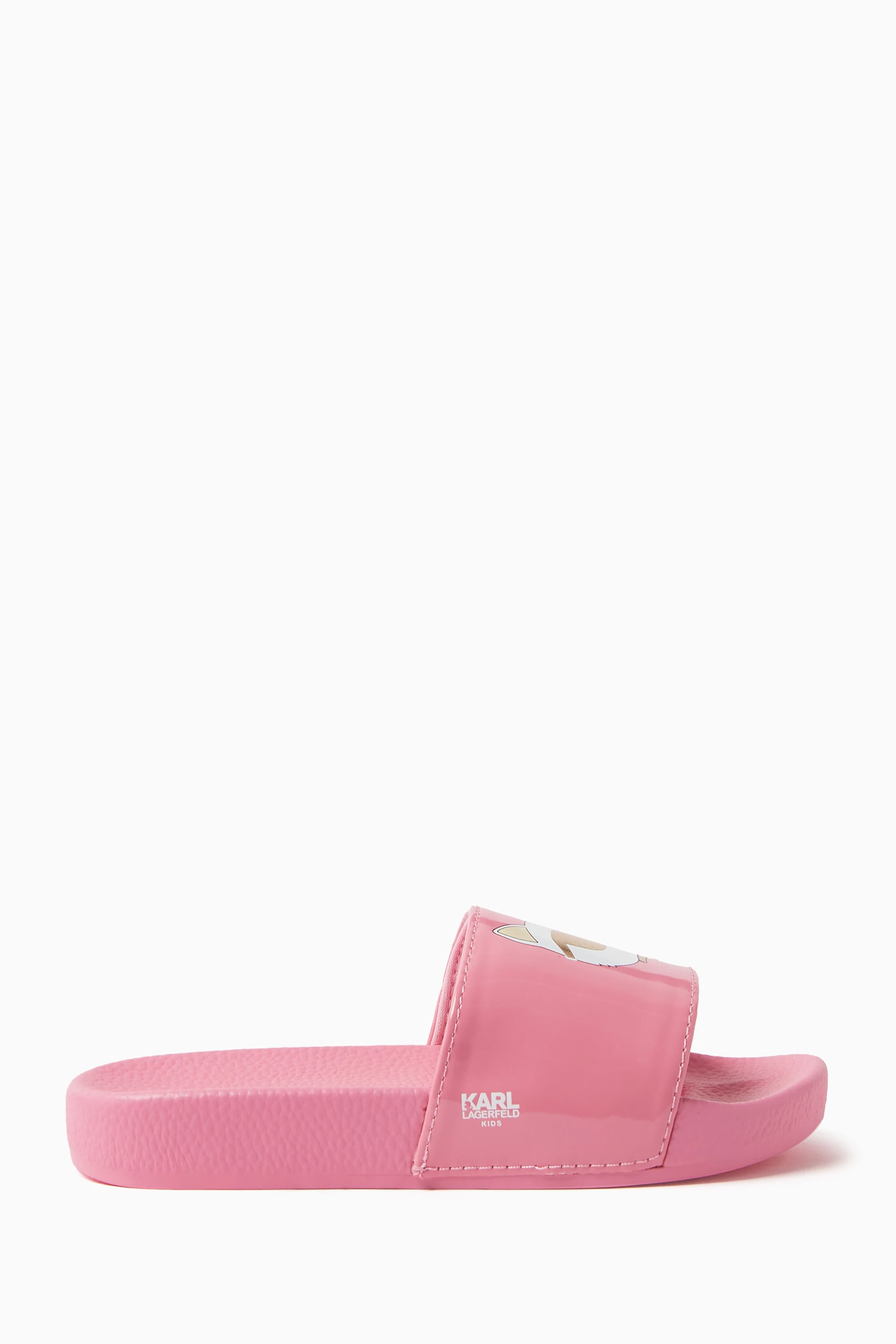 Buy Karl Lagerfeld Kids Pink Ikonik Choupette Logo-print Slides in