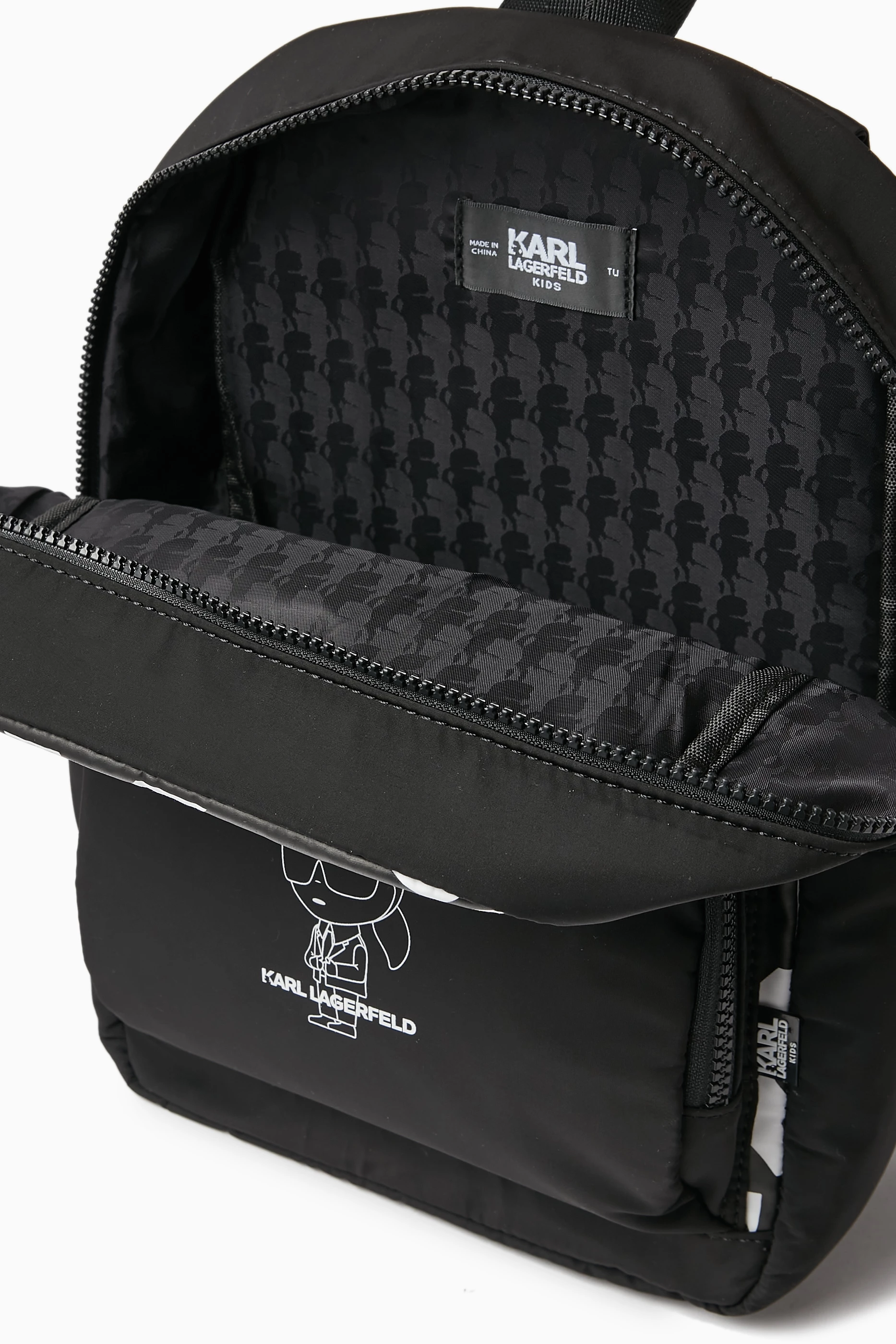 Buy Karl Lagerfeld Kids Black Small K Ikonik Logo print Backpack For Boys Online Ounass Saudi