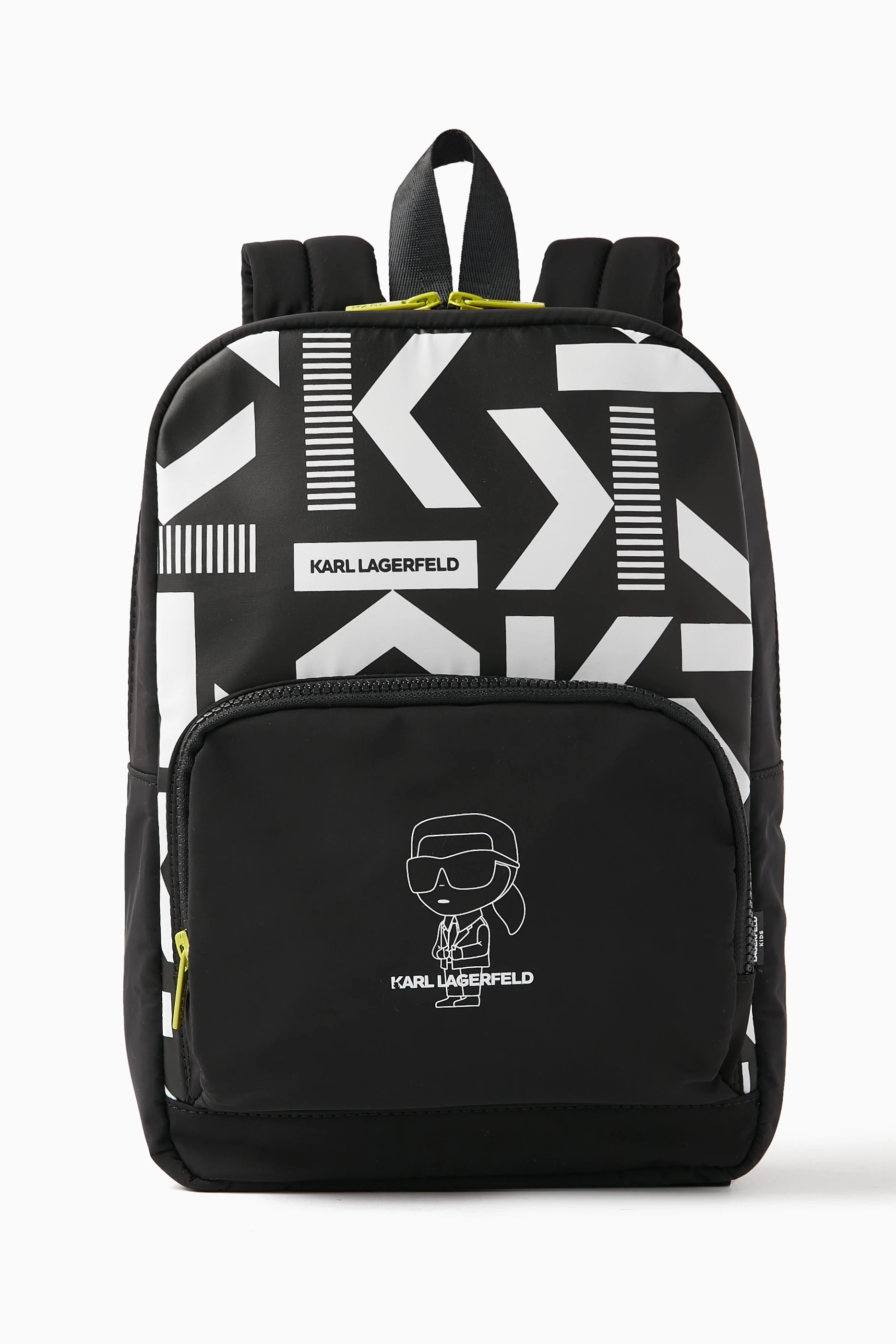 Karl Lagerfeld Black Mini Backpack with White Cartoon Applique Karl Lagerfeld Paris k Ikonik Black Women Backpack – JLOOD.COM main image 3