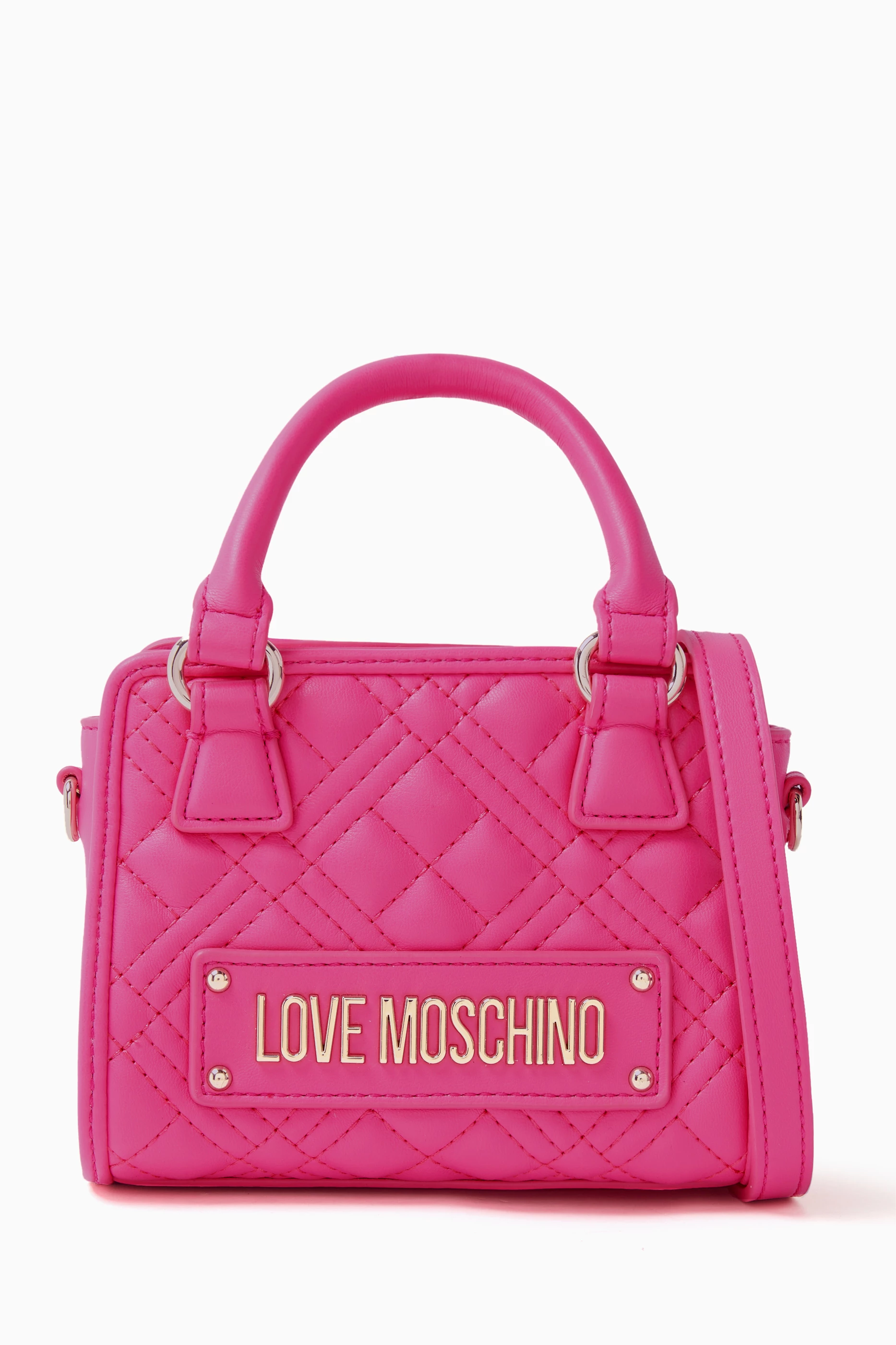 Buy Love Moschino Pink Mini Top Handle Bag in Quilted Faux Leather For Women Online Ounass Saudi