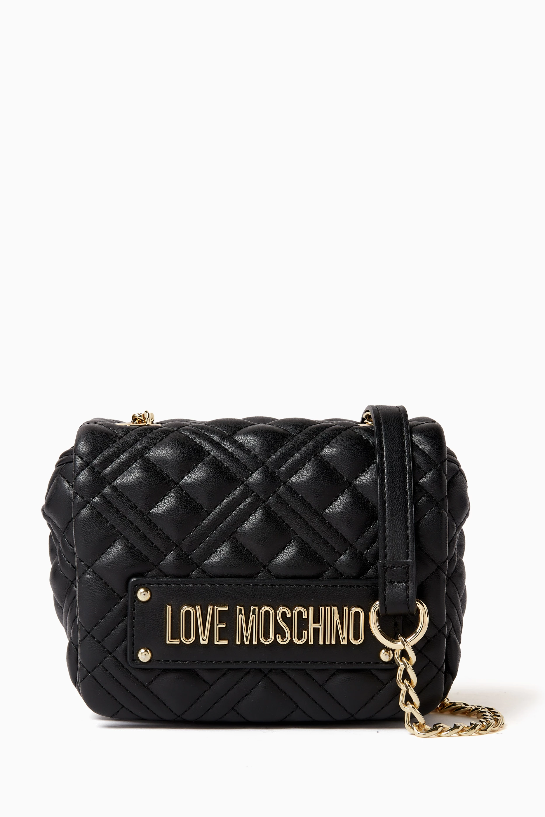 Buy Love Moschino Black Mini Shoulder Bag in Quilted Faux Leather For Women Online Ounass Saudi