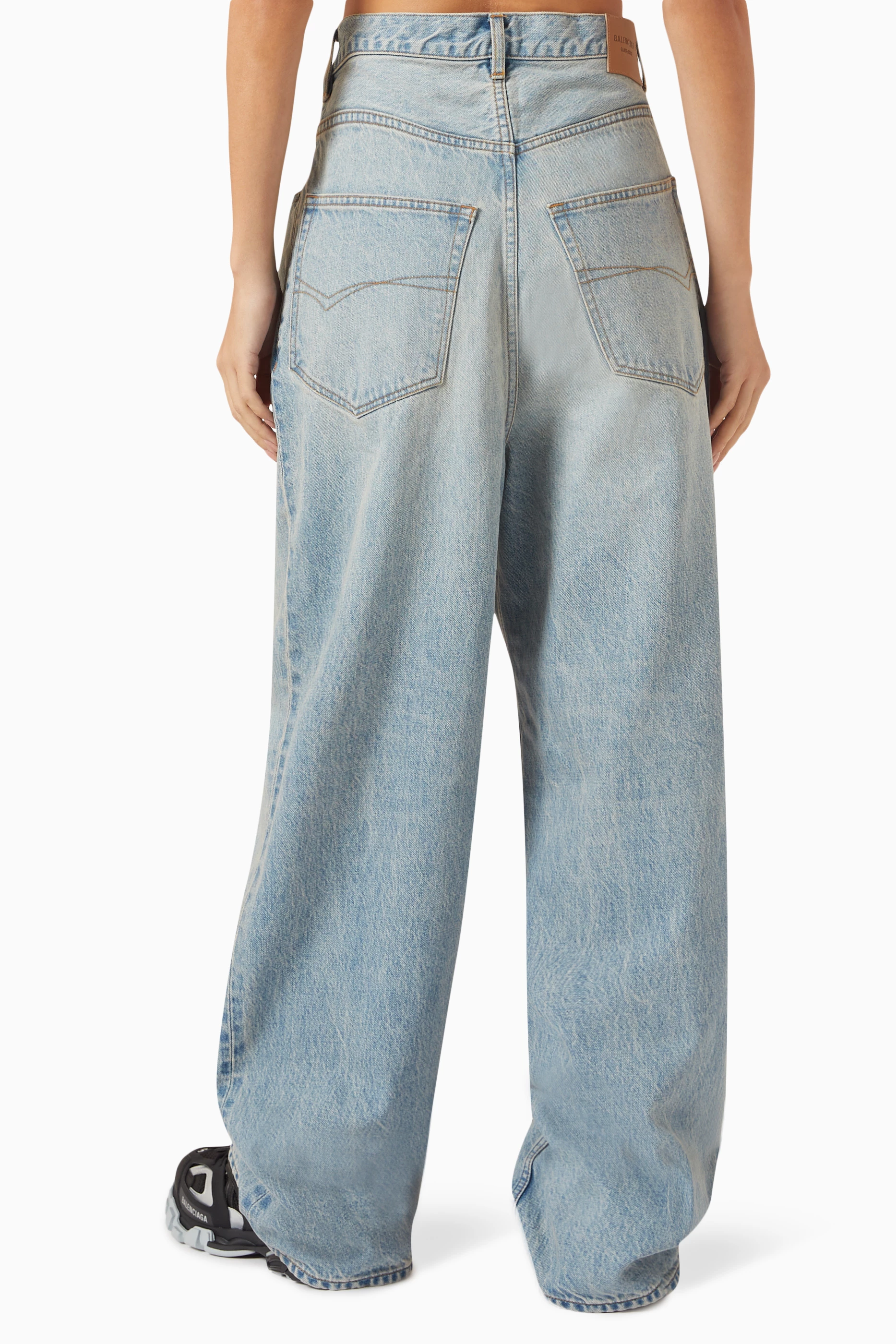 Buy Balenciaga Blue Baggy-fit Jeans in Japanese Denim For Women