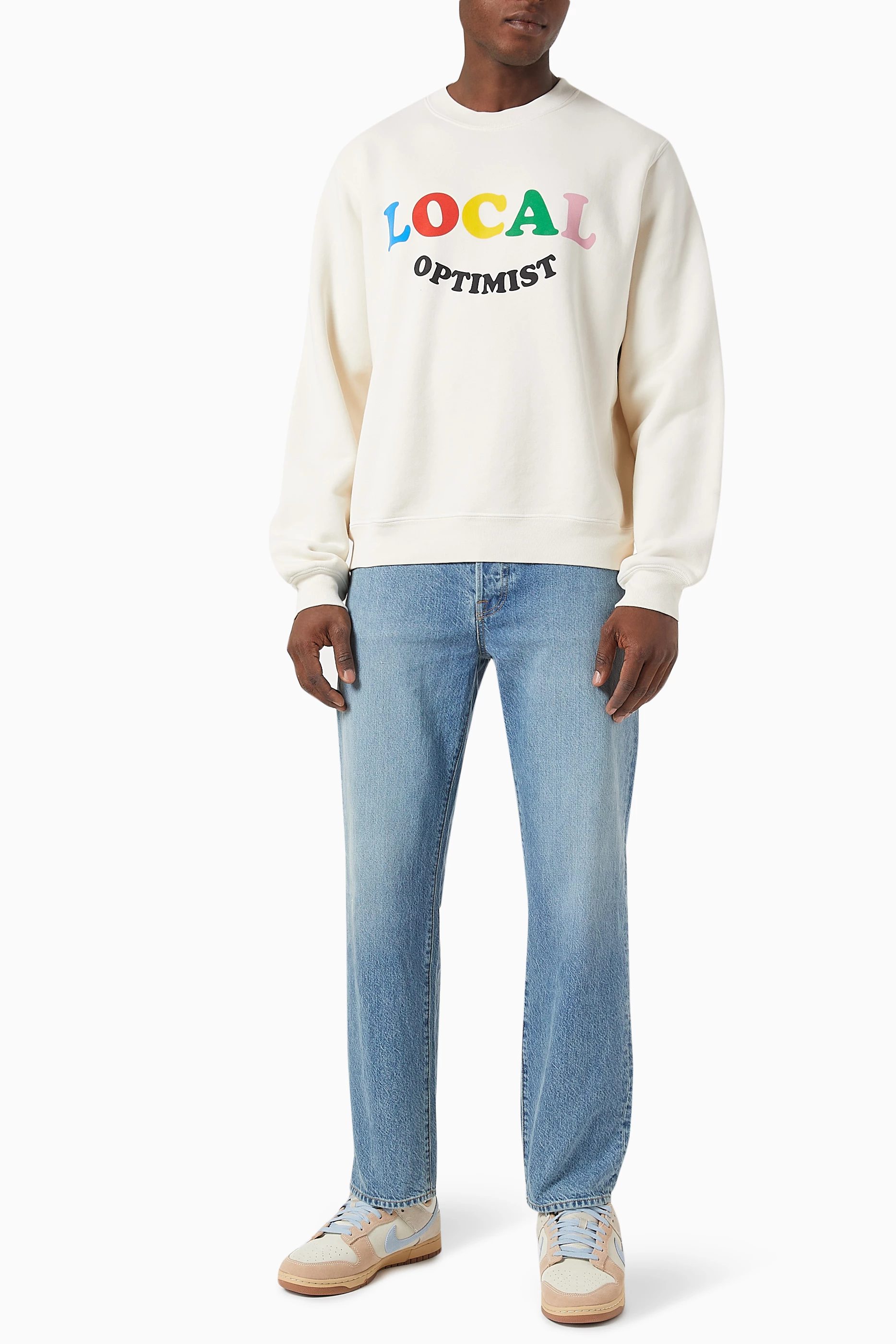Buy Madhappy Neutral Local Optimist Sweatshirt in Fleece For Men Online Ounass Saudi