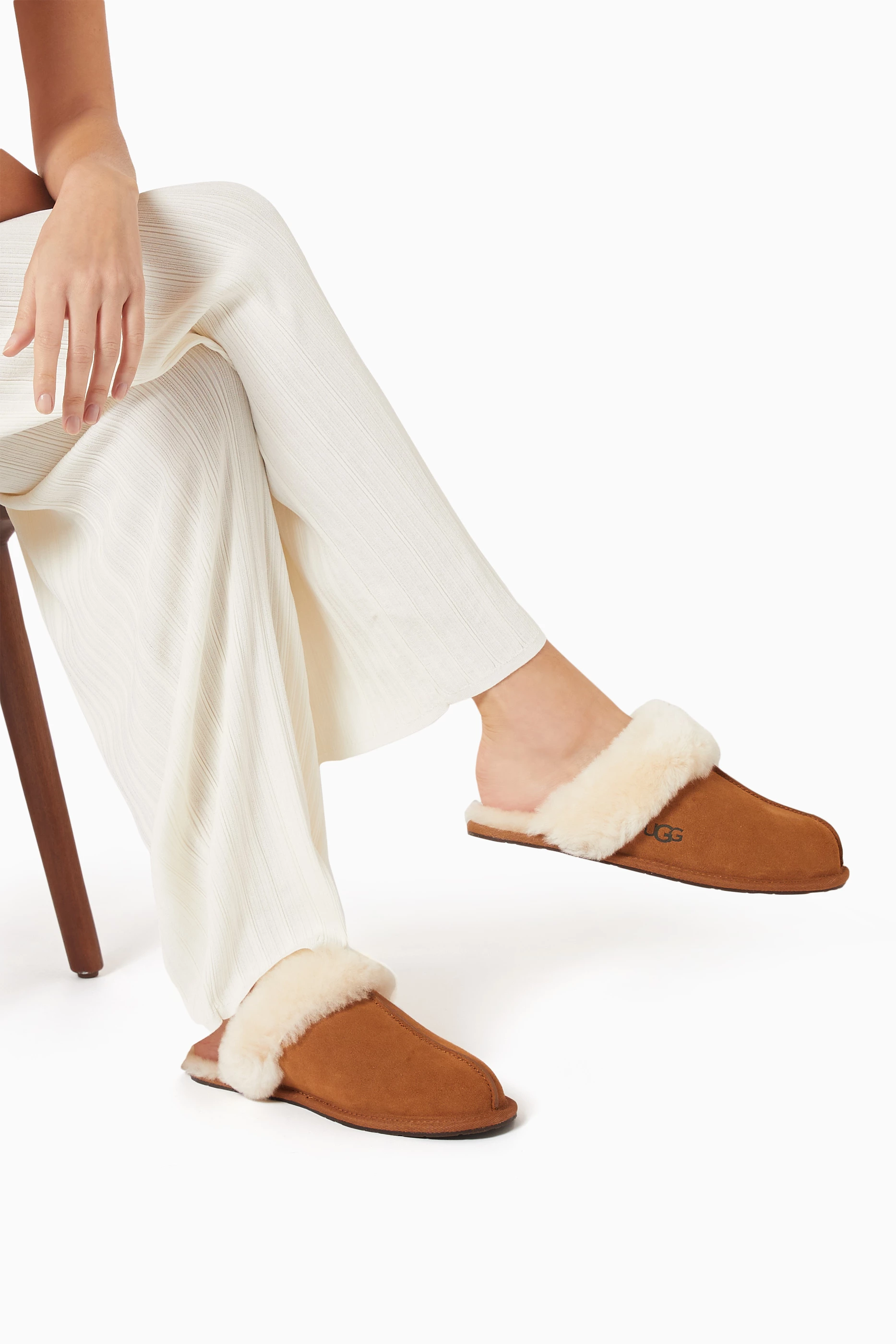 Buy UGG Brown Scuffette II Slippers in Suede For Women Online Ounass Saudi