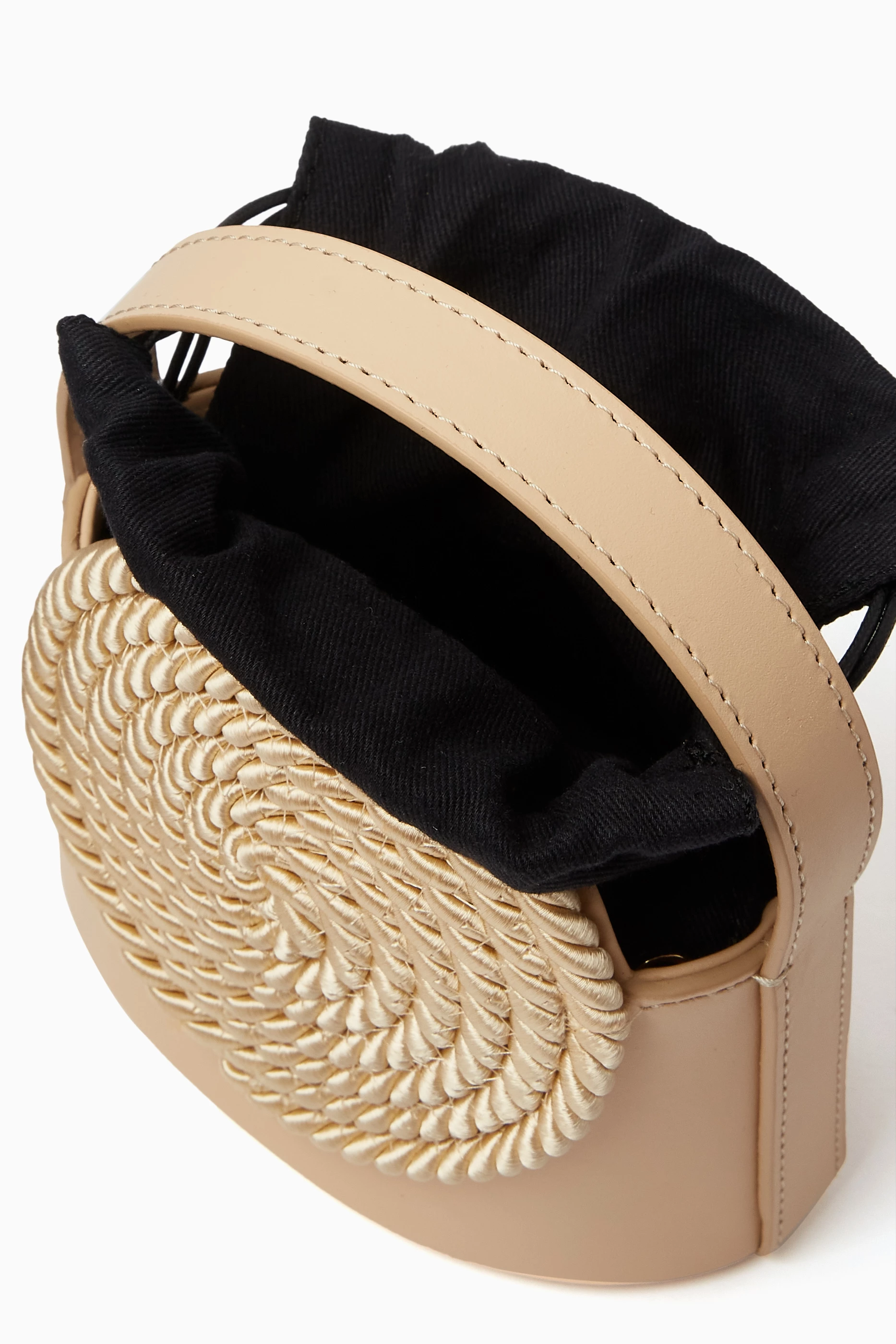 Black mini leather bag with passementerie details – DESTREE