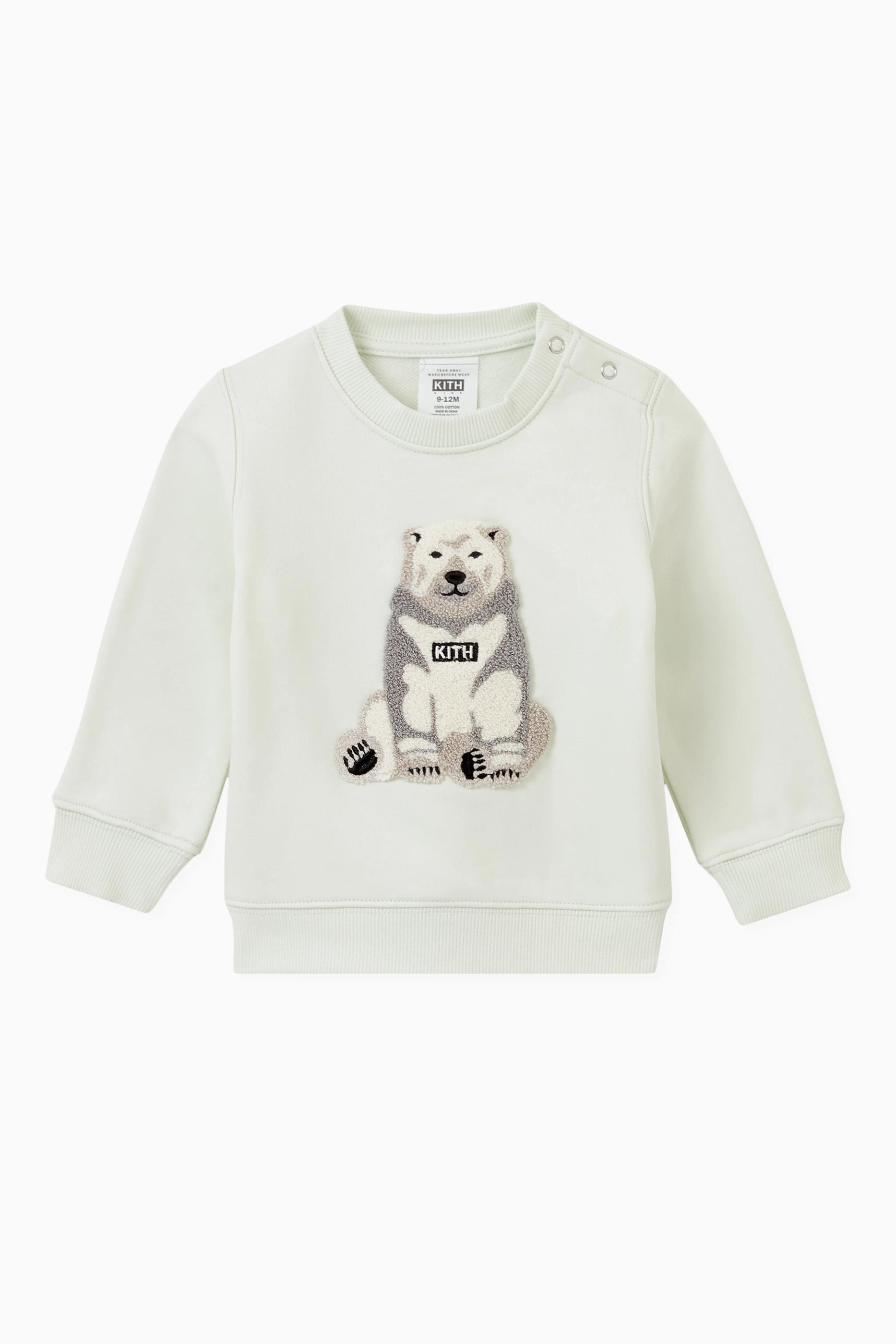 Buy Kith Neutral Baby Polar Bear Crewneck Sweatshirt in Cotton fleece For Baby Boys Online Ounass Saudi