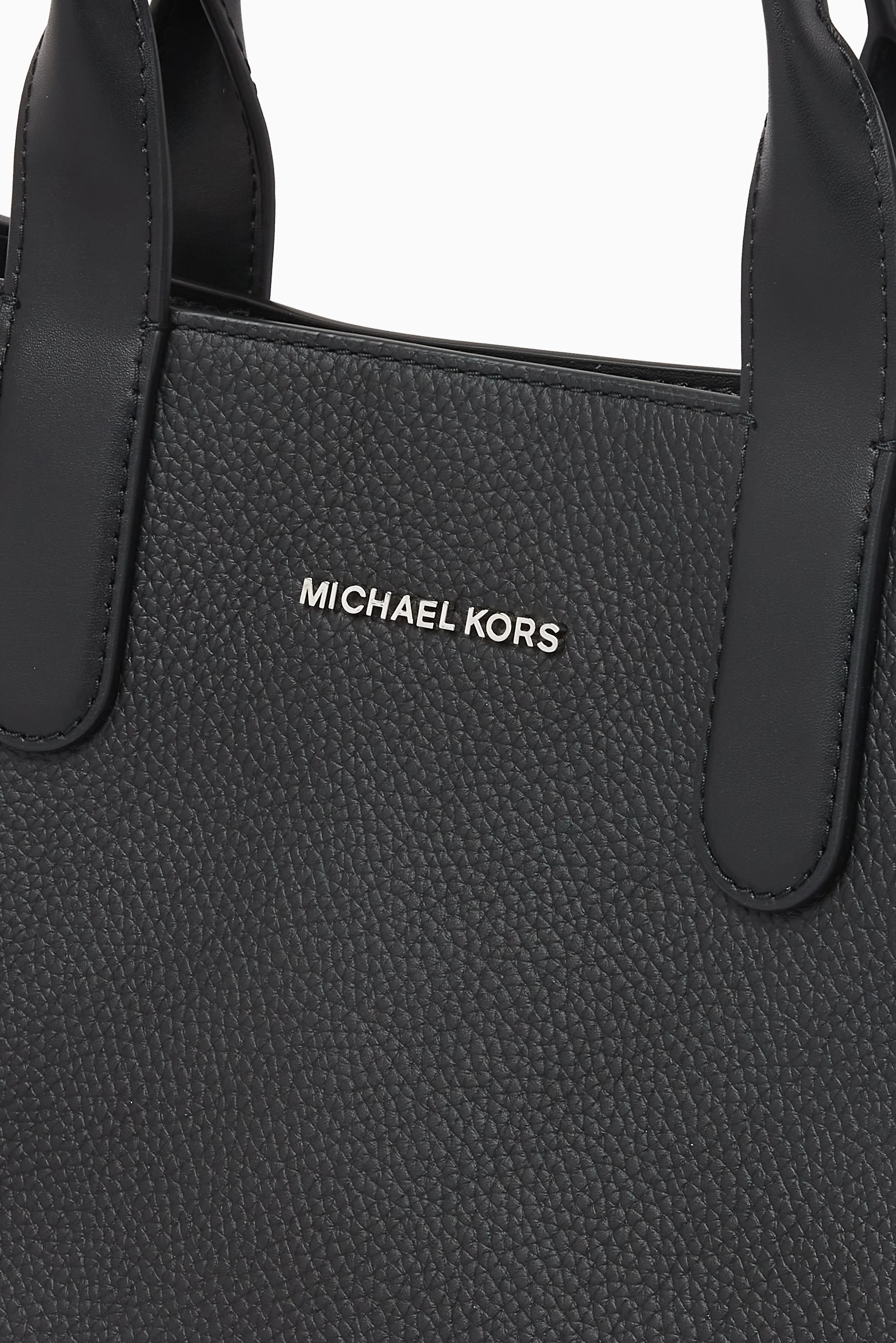 Buy Michael Kors Black Hudson Tote Bag in Pebbled Leather For Men