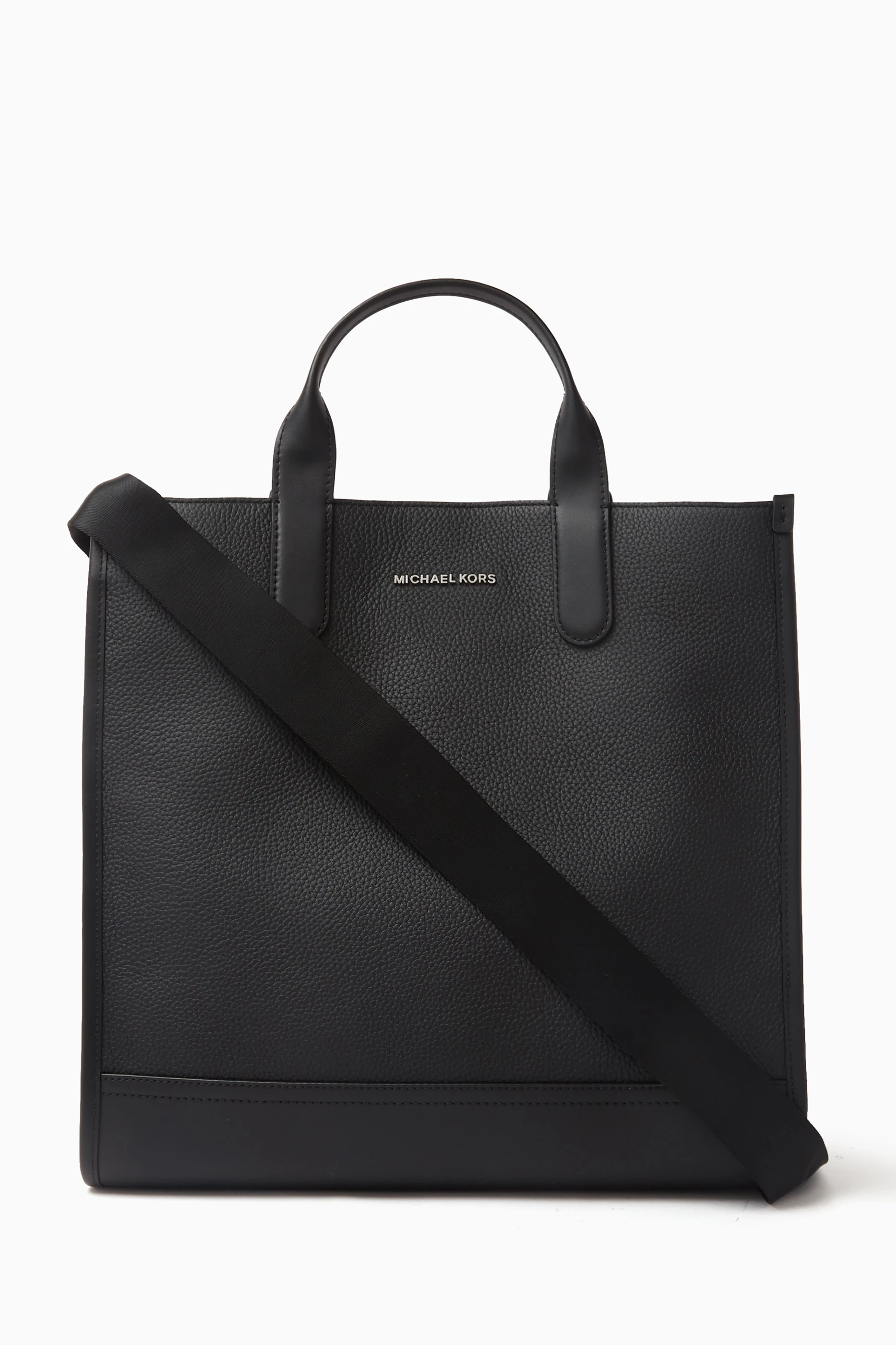 Buy Michael Kors Black Hudson Tote Bag in Pebbled Leather For Men