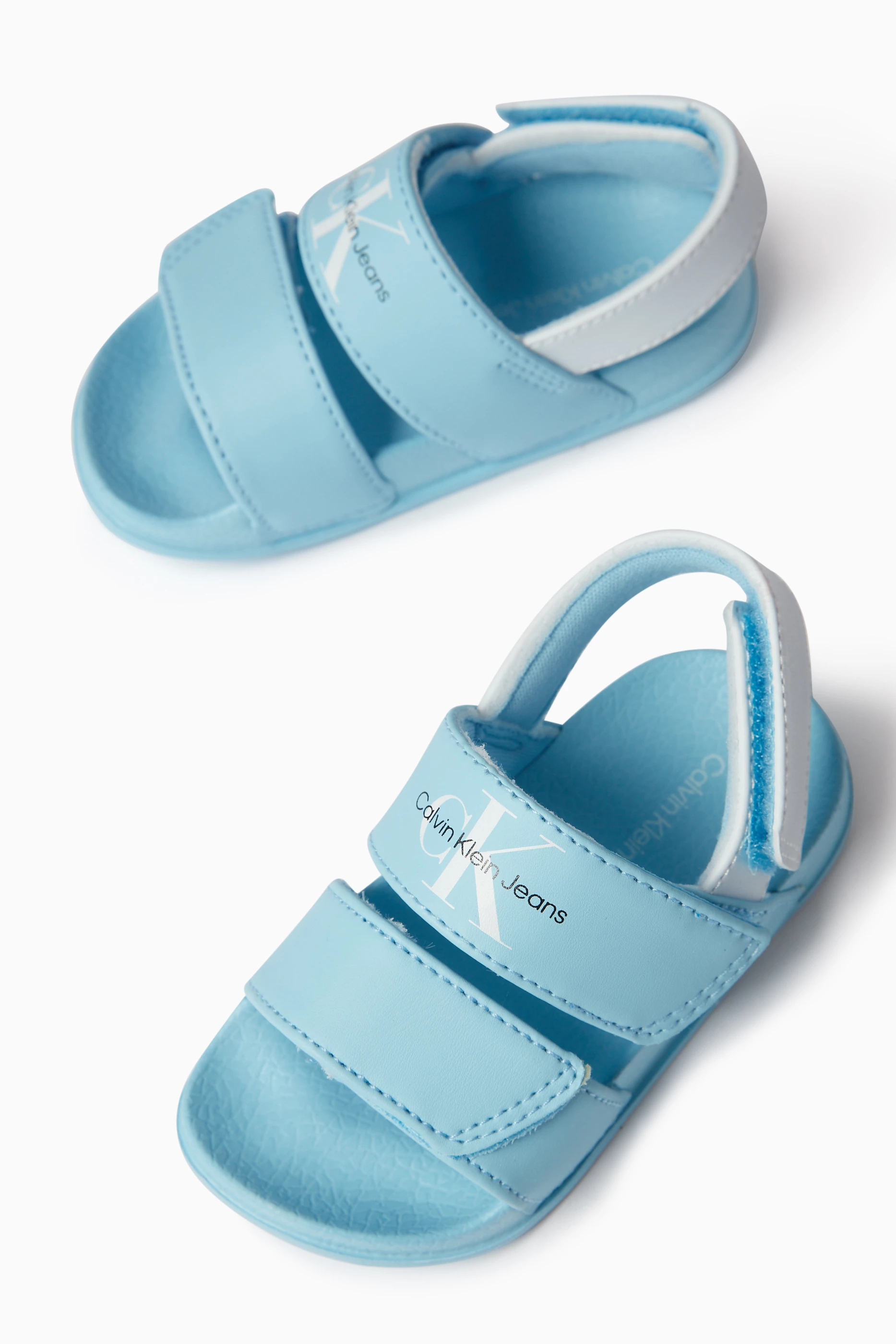 Buy Calvin Klein Blue Logo Sandals in Faux-leather For Boys Online