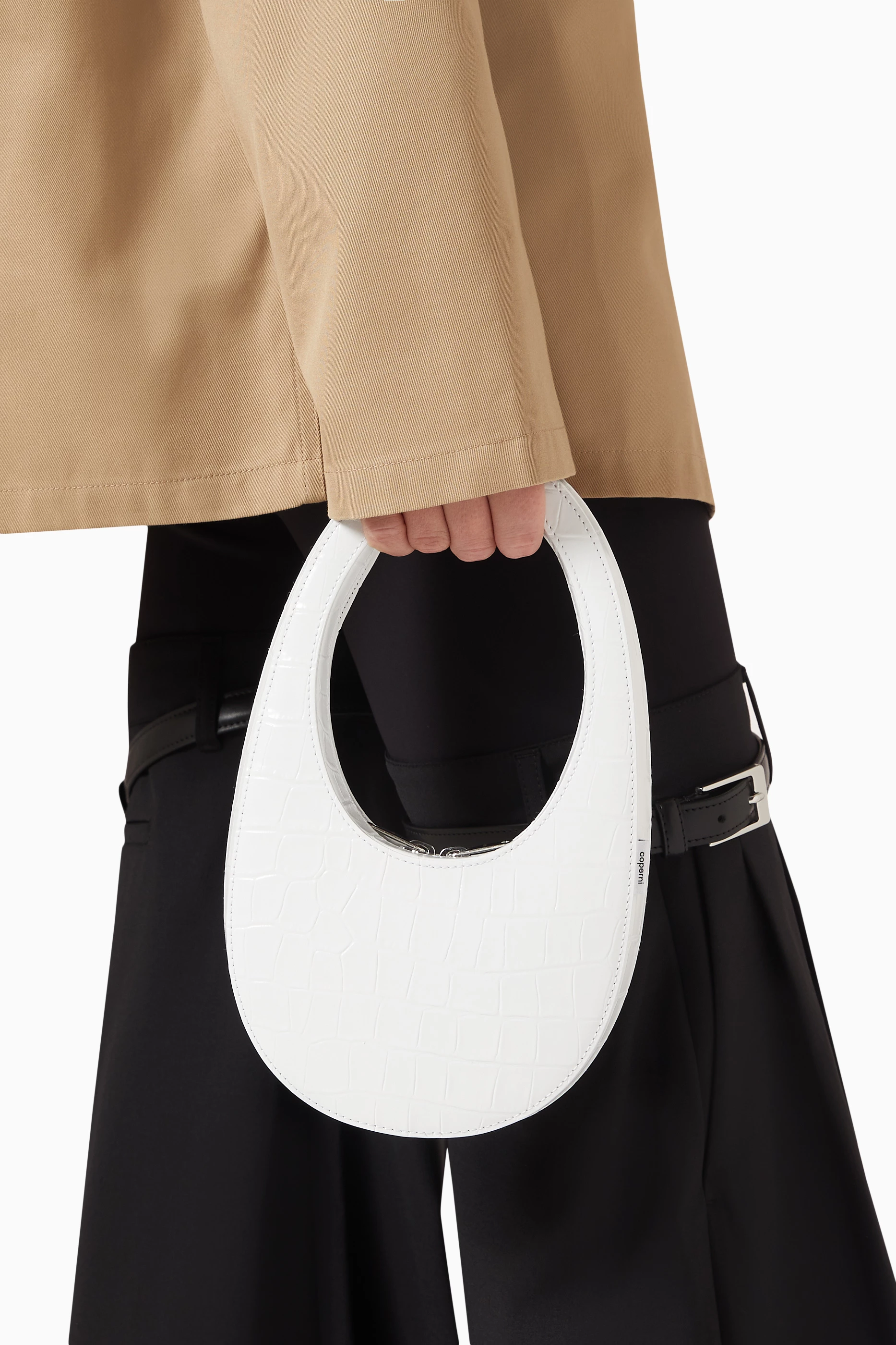 Buy Coperni White Mini Swipe Bag in Croc-embossed Leather For 