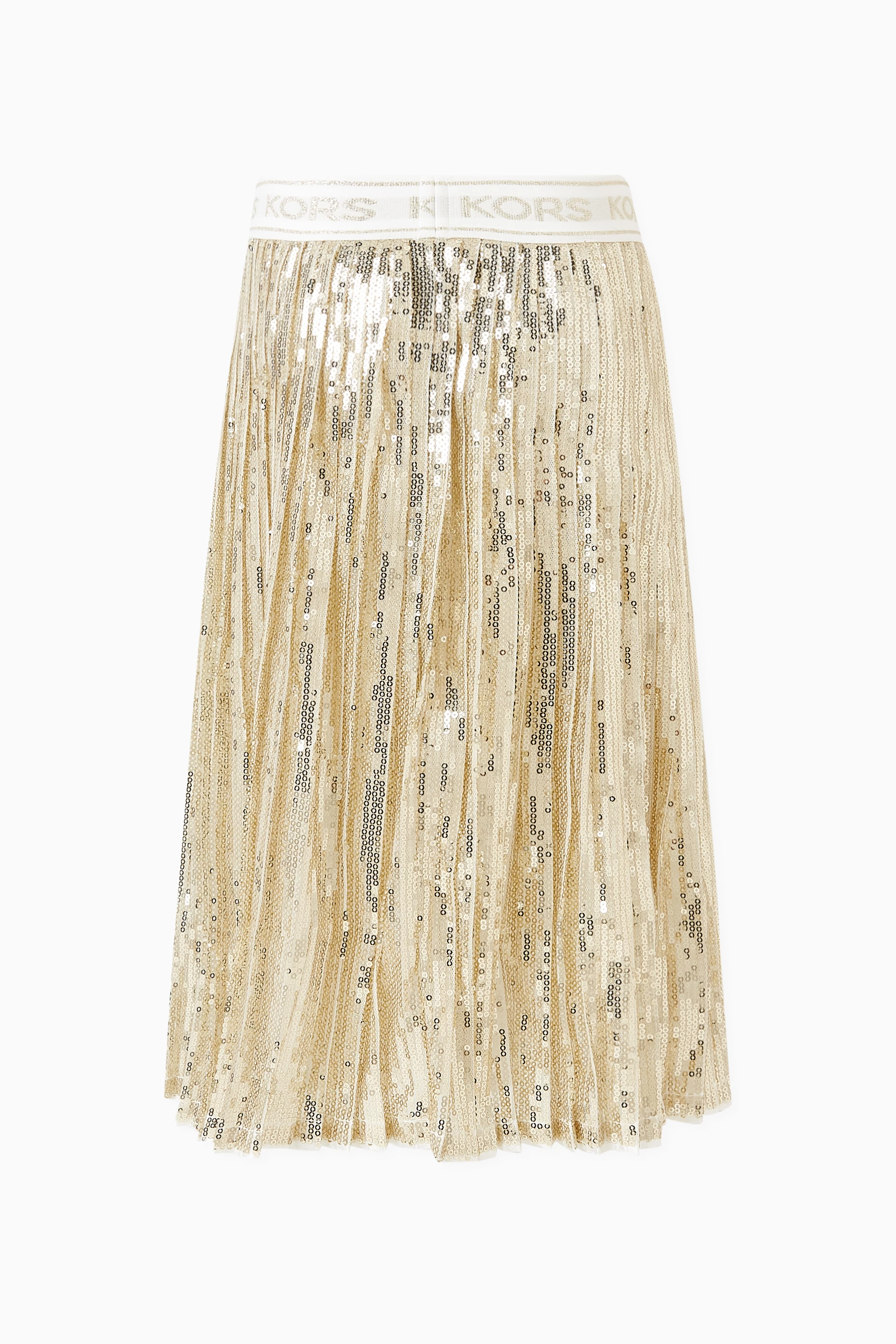 Gold pleated sequin skirt deals