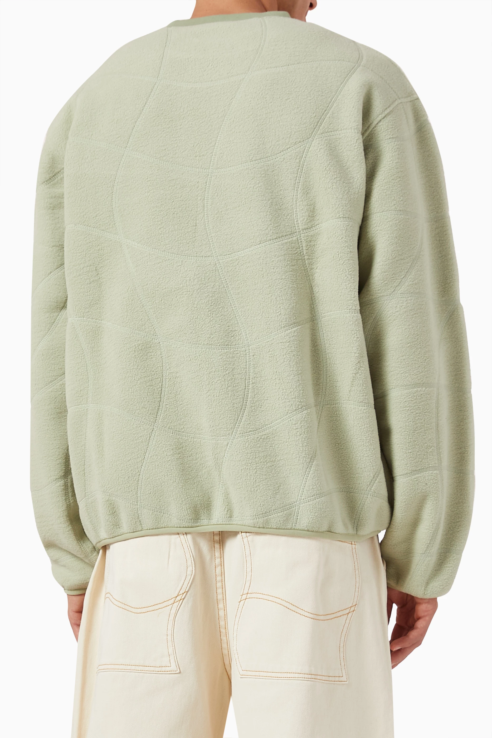 Buy Dime Green Classic Wave Polar Crewneck Sweatshirt For