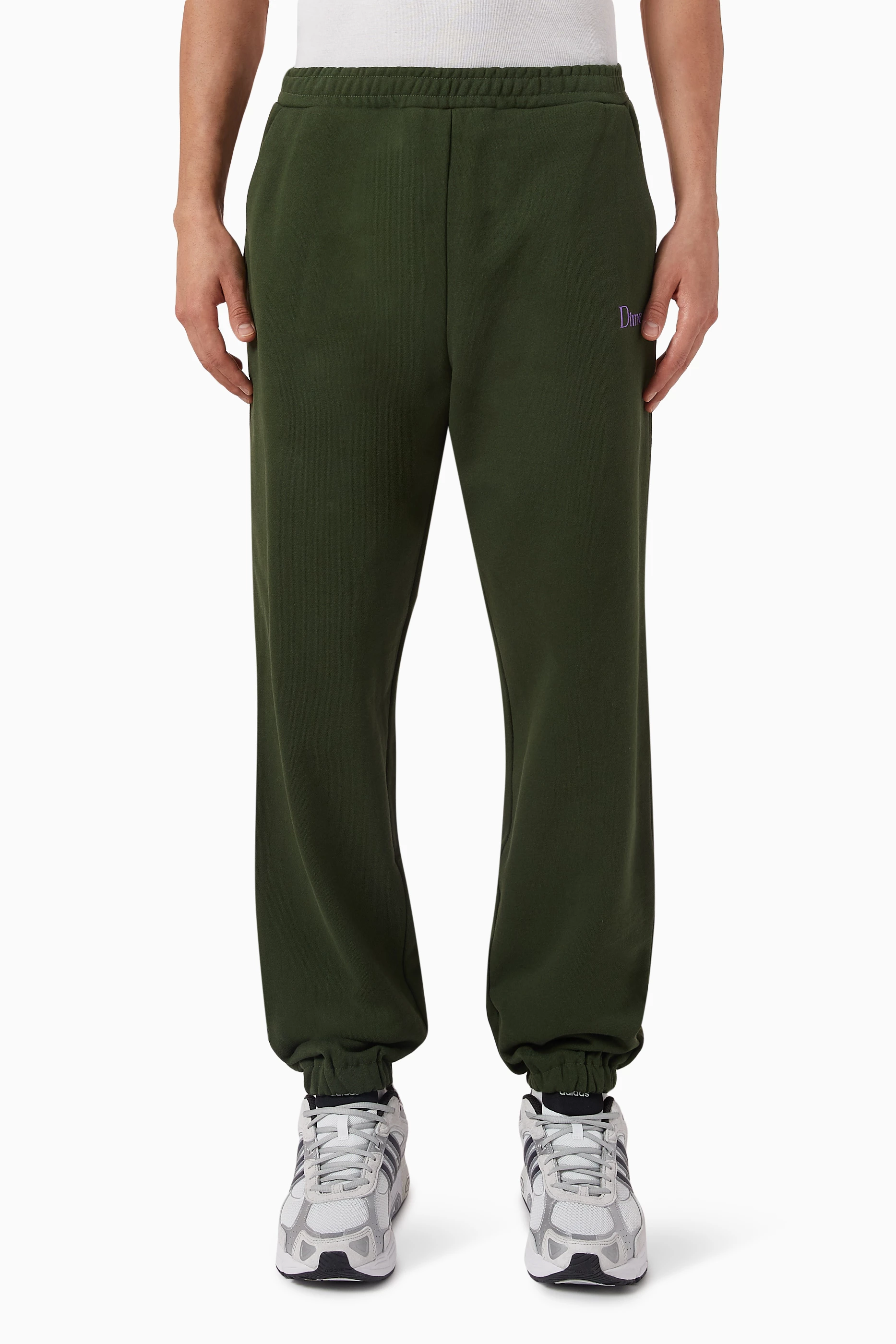 Buy Dime Green Classic Small Logo Sweatpants in Cotton For Men Online Ounass Saudi