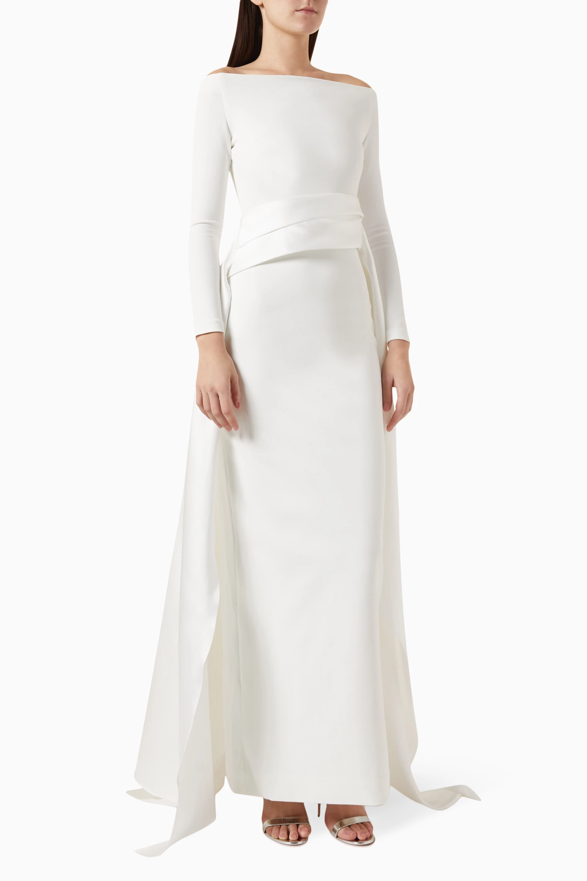 Buy Solace London Neutral Irma Maxi Dress in Crepe For Women Online |  Ounass Saudi