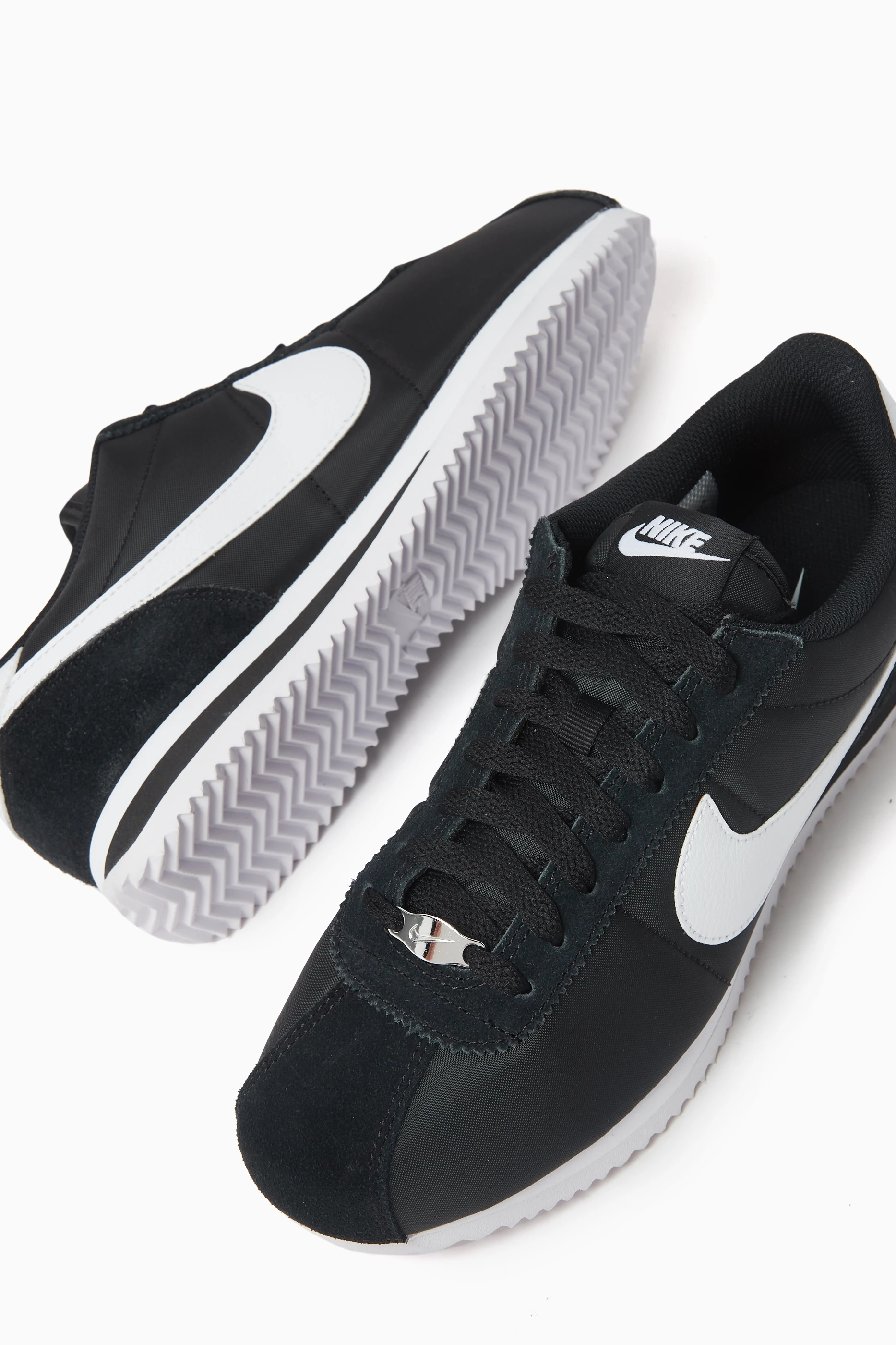 Buy Nike Black Cortez TXT Sneakers in Suede Nylon For Women Online Ounass Saudi