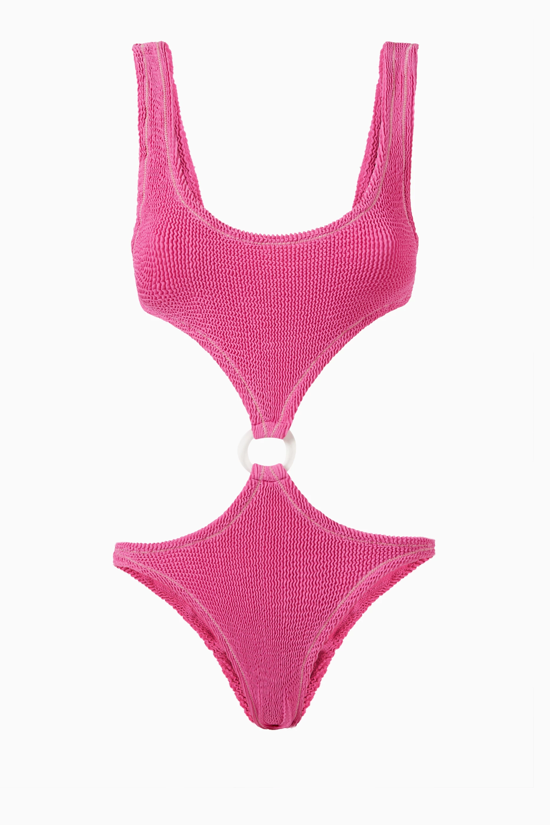 Buy Reina Olga Pink Augusta One piece Swimsuit in Crinkle Fabric For Women Online Ounass Saudi