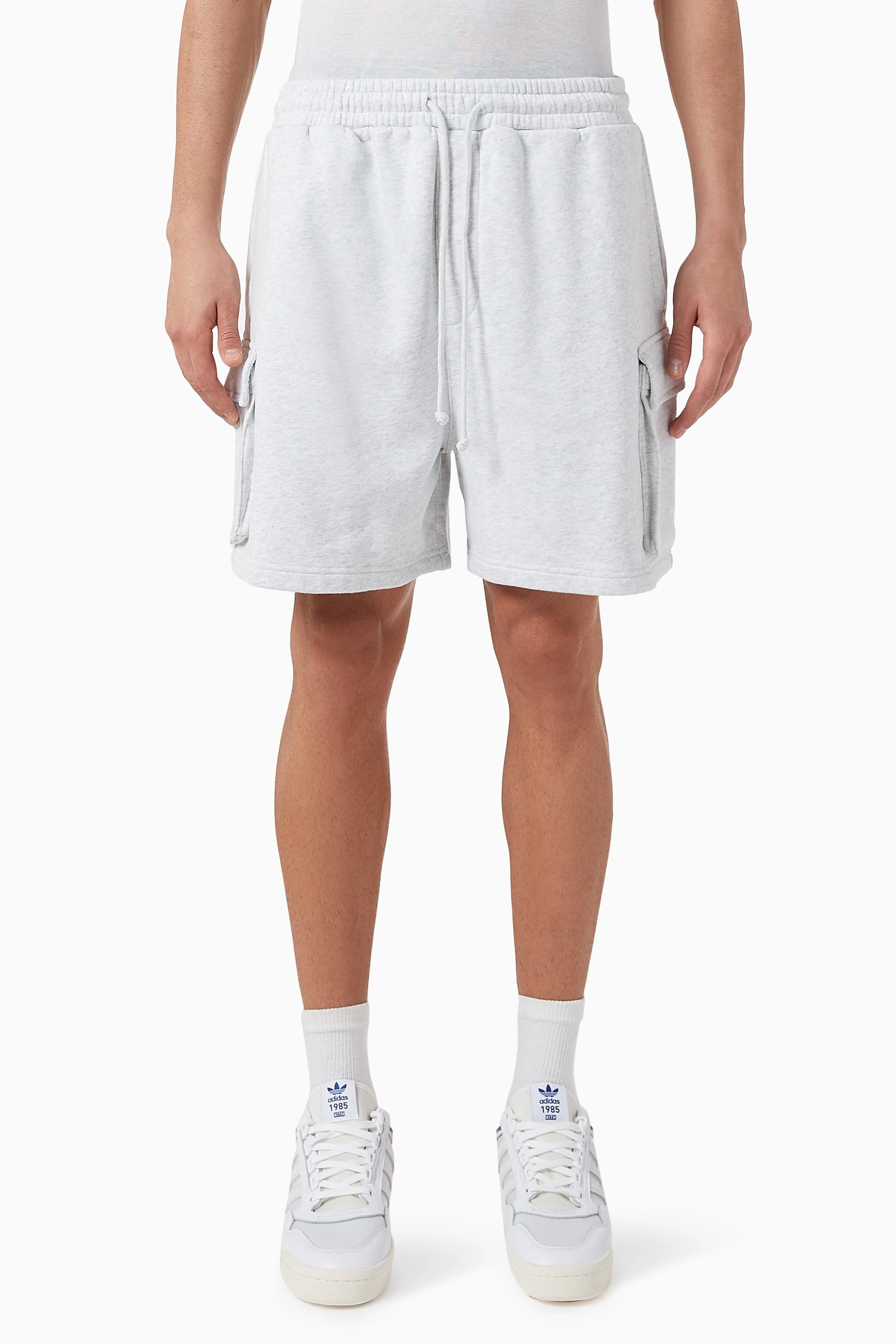 Buy Kith Grey Fairfax Cargo Shorts in Cotton-fleece For Men Online