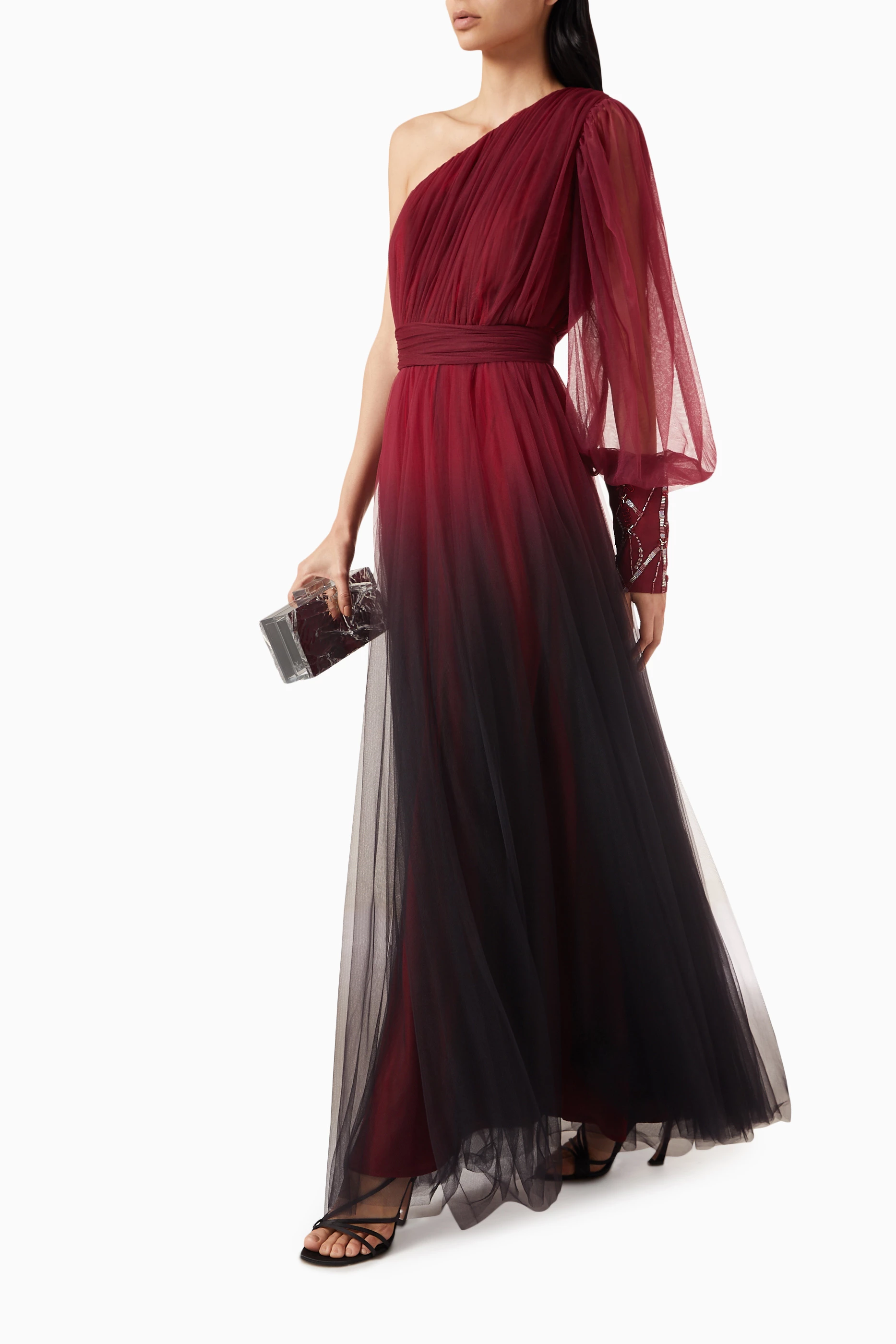 Burgundy ombre dress hot sale