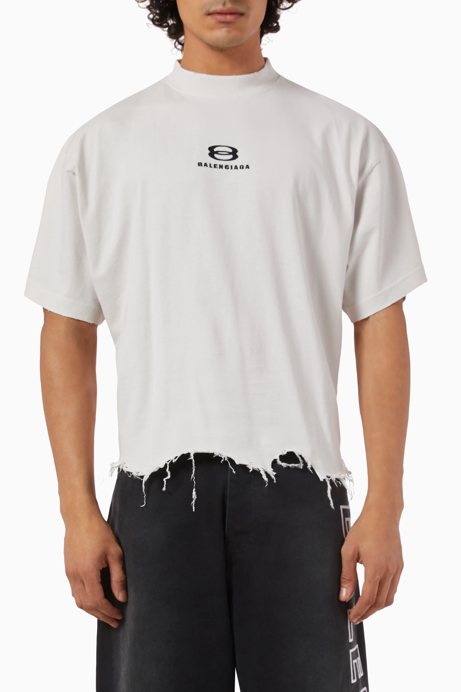 Unity Sports Icon Cropped T-shirt Large Fit in Black/white