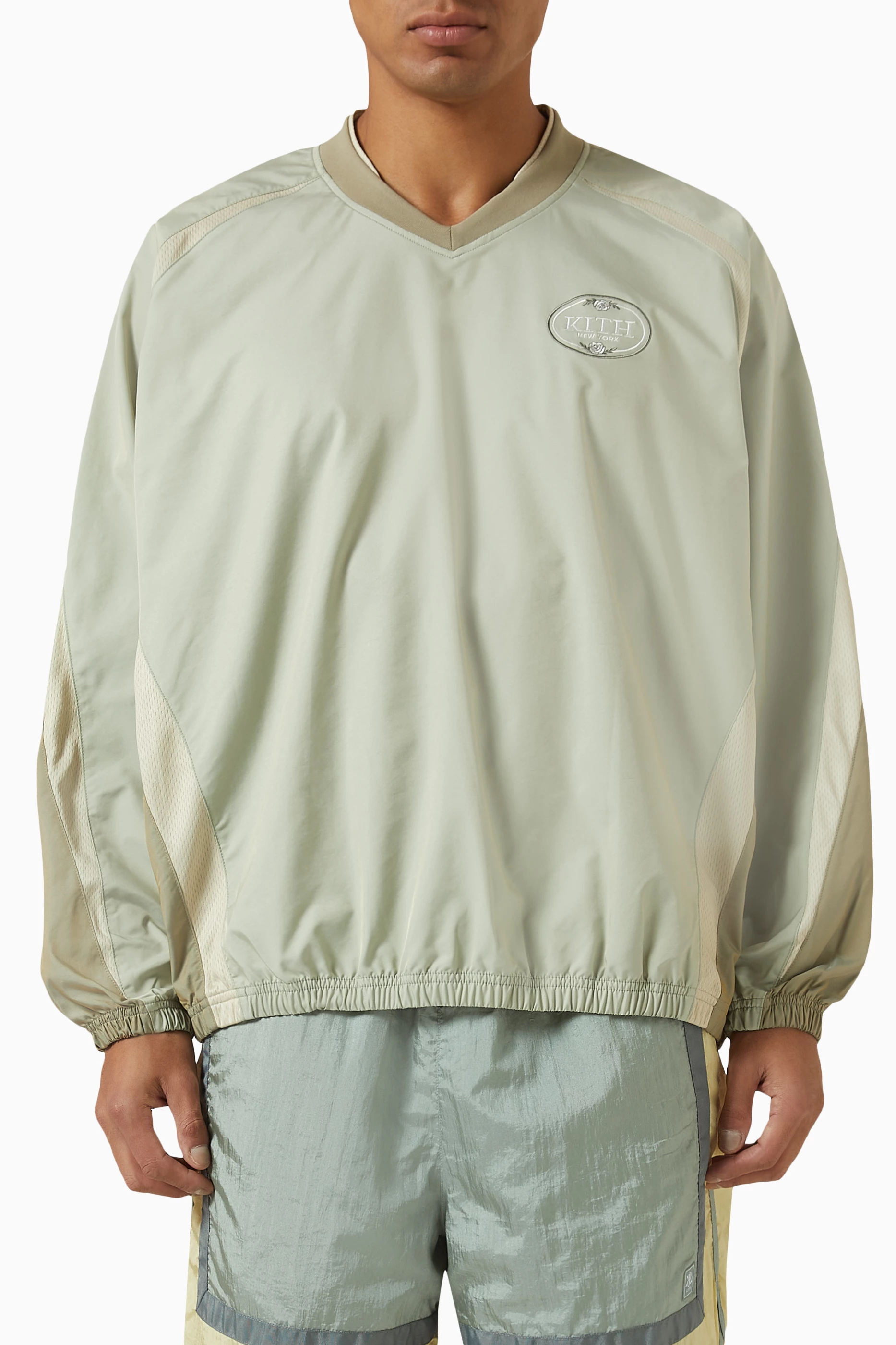 KITH Checkered Satin Dayton Combo Pullover - POIZON