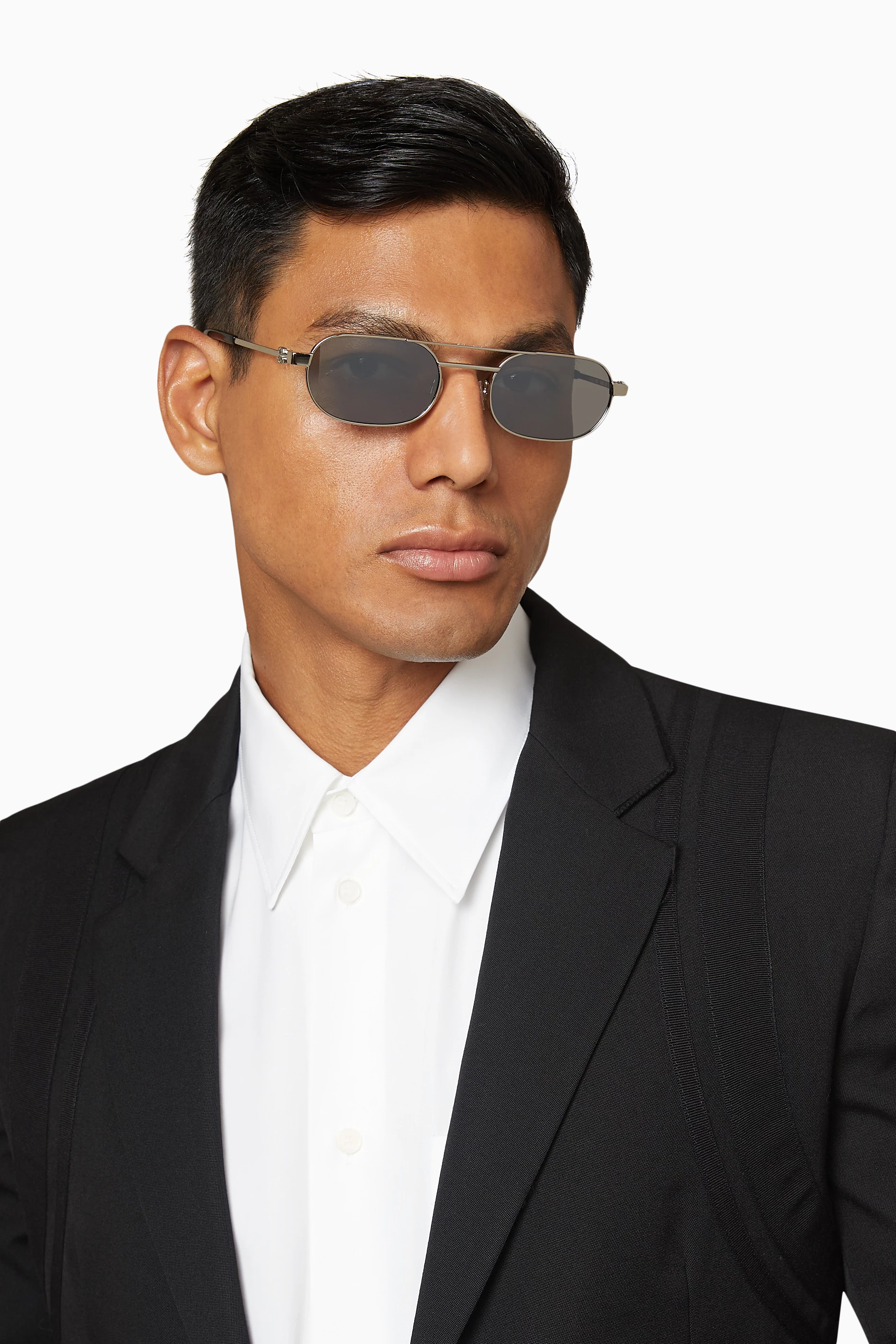 Buy Off-White Silver Vaiden Oval-frame Sunglasses in Metal