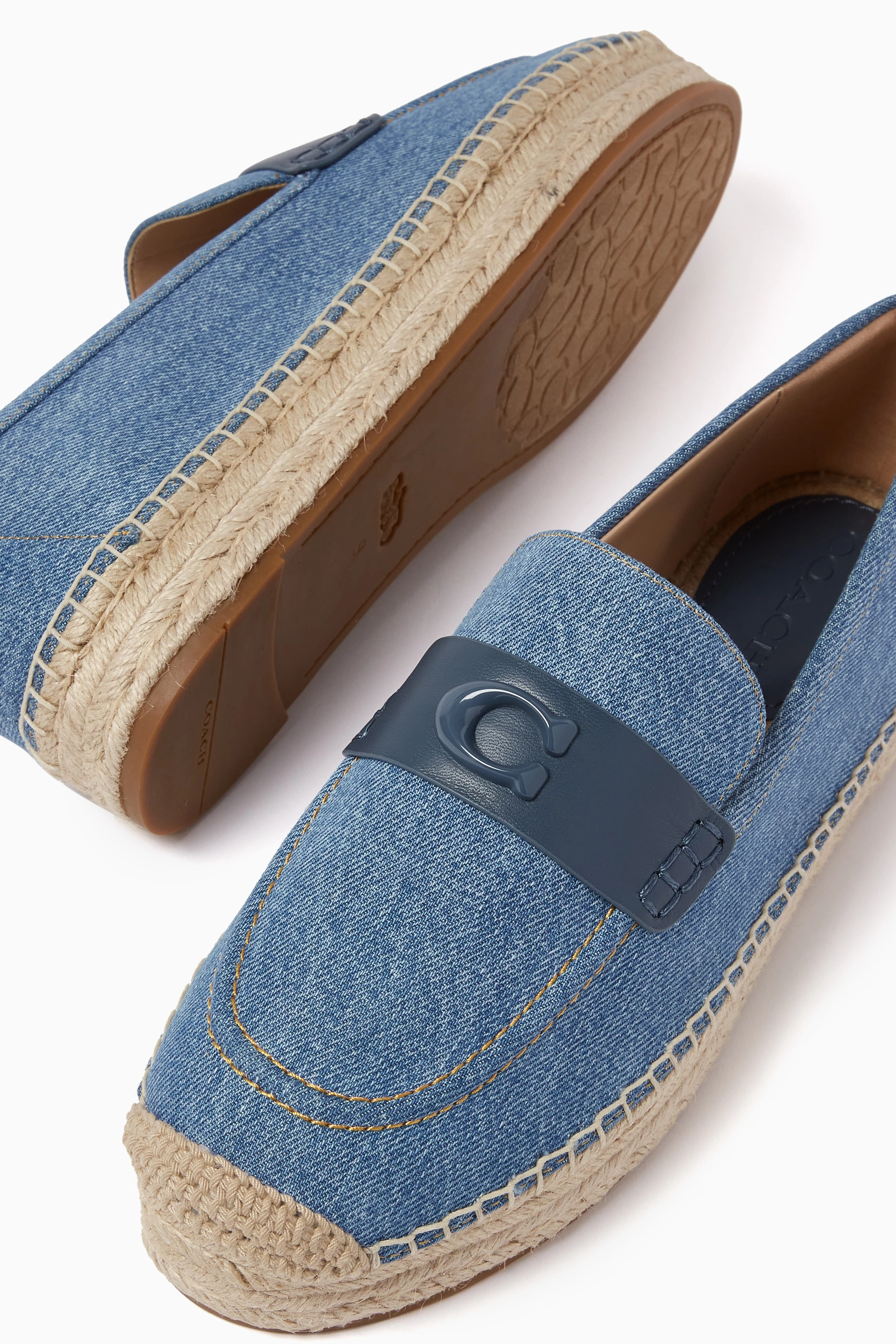 Buy Coach Blue Camilla Slip on Espadrilles in Denim For Women Online Ounass Saudi