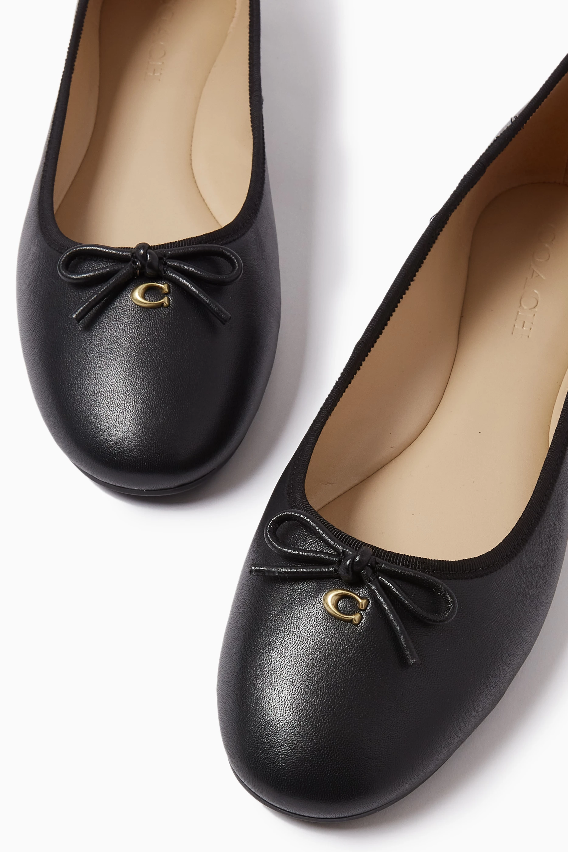 Buy Coach Black Abigail Ballet Flats in Leather For Women Online
