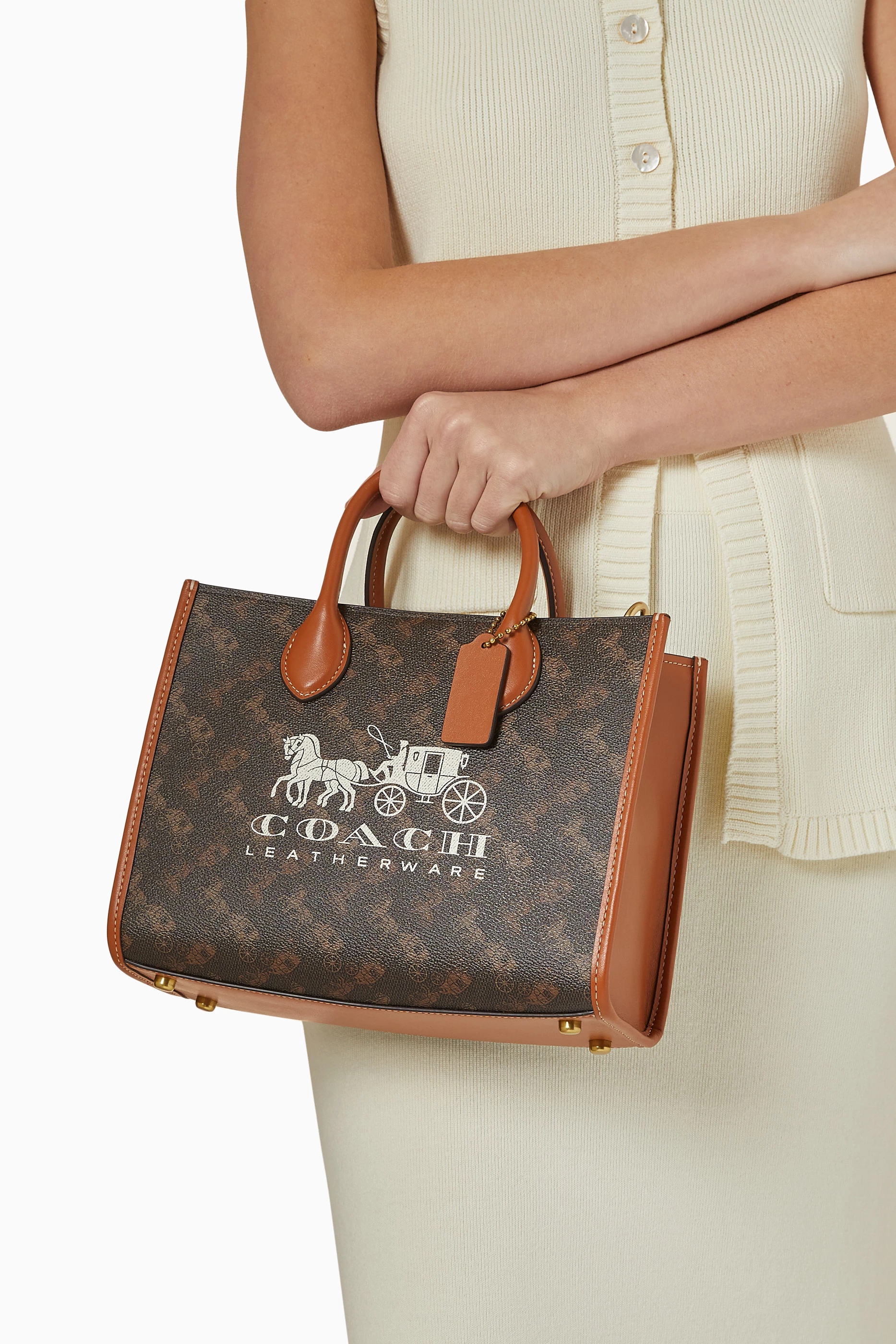 Buy Coach Brown Ace 26 Tote Bag in Coated Canvas For Women Online Ounass Saudi