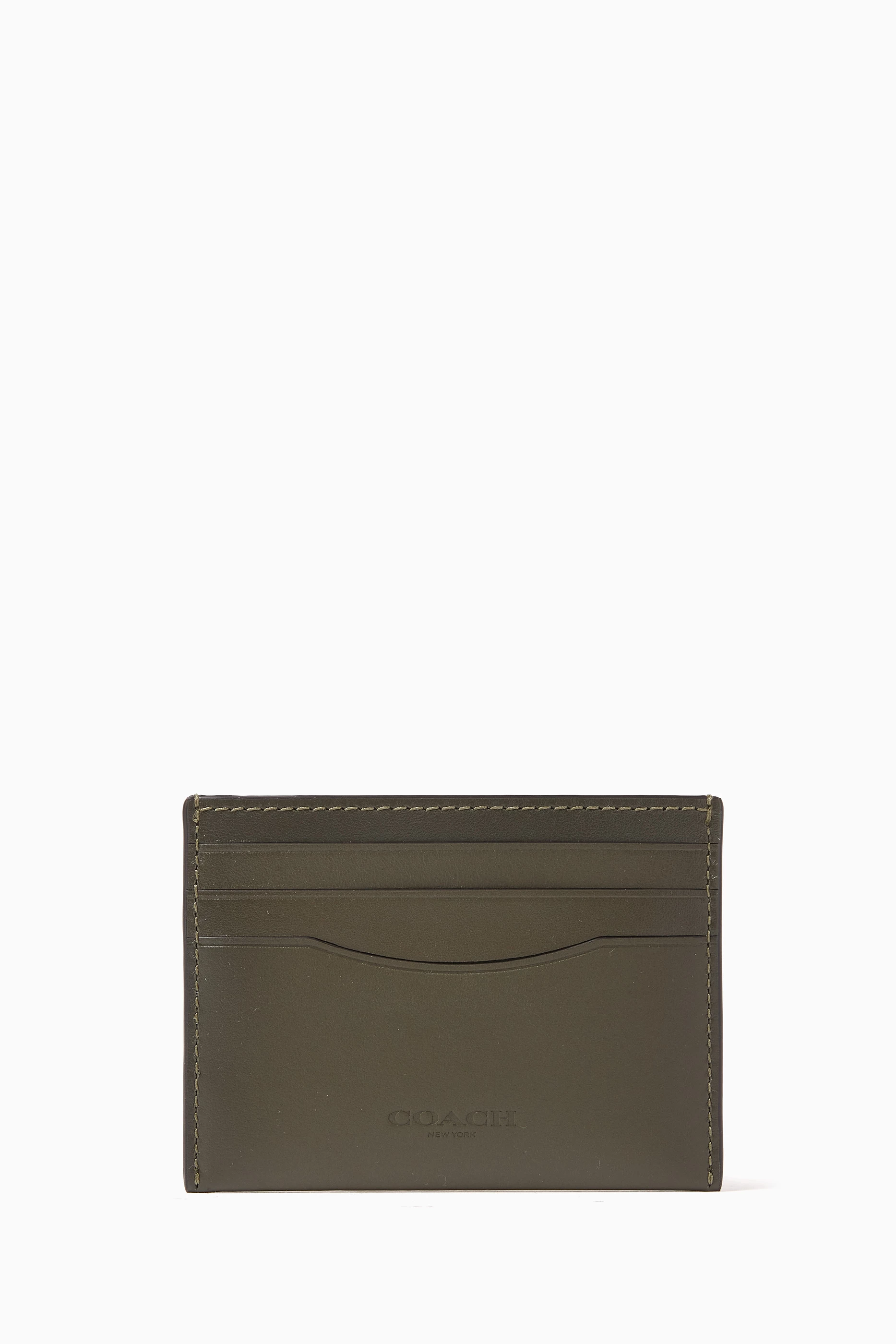 Black coach card holder best sale