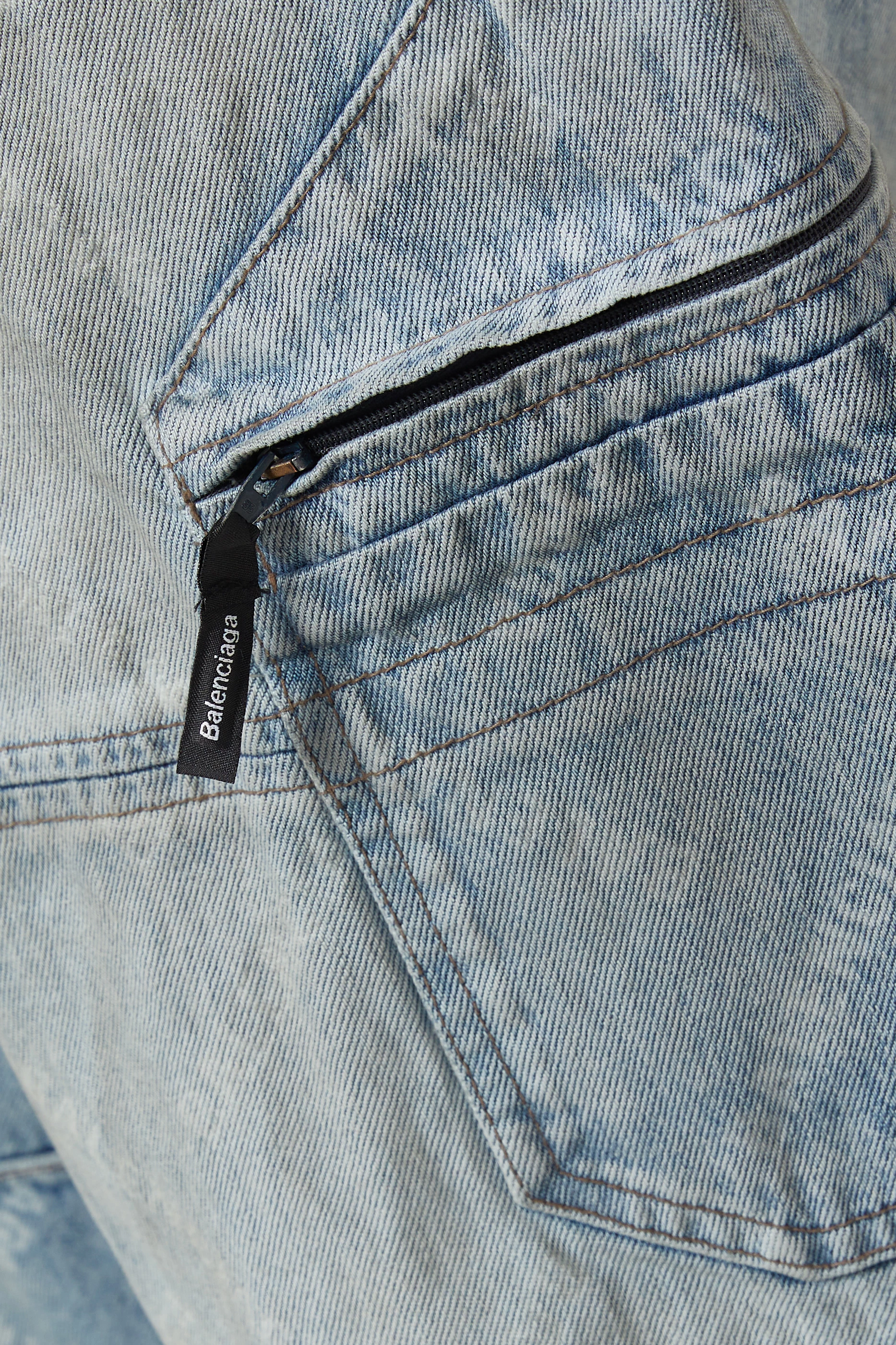 Buy Balenciaga Blue Unisex Bal Diagonal All-over Cargo Pants