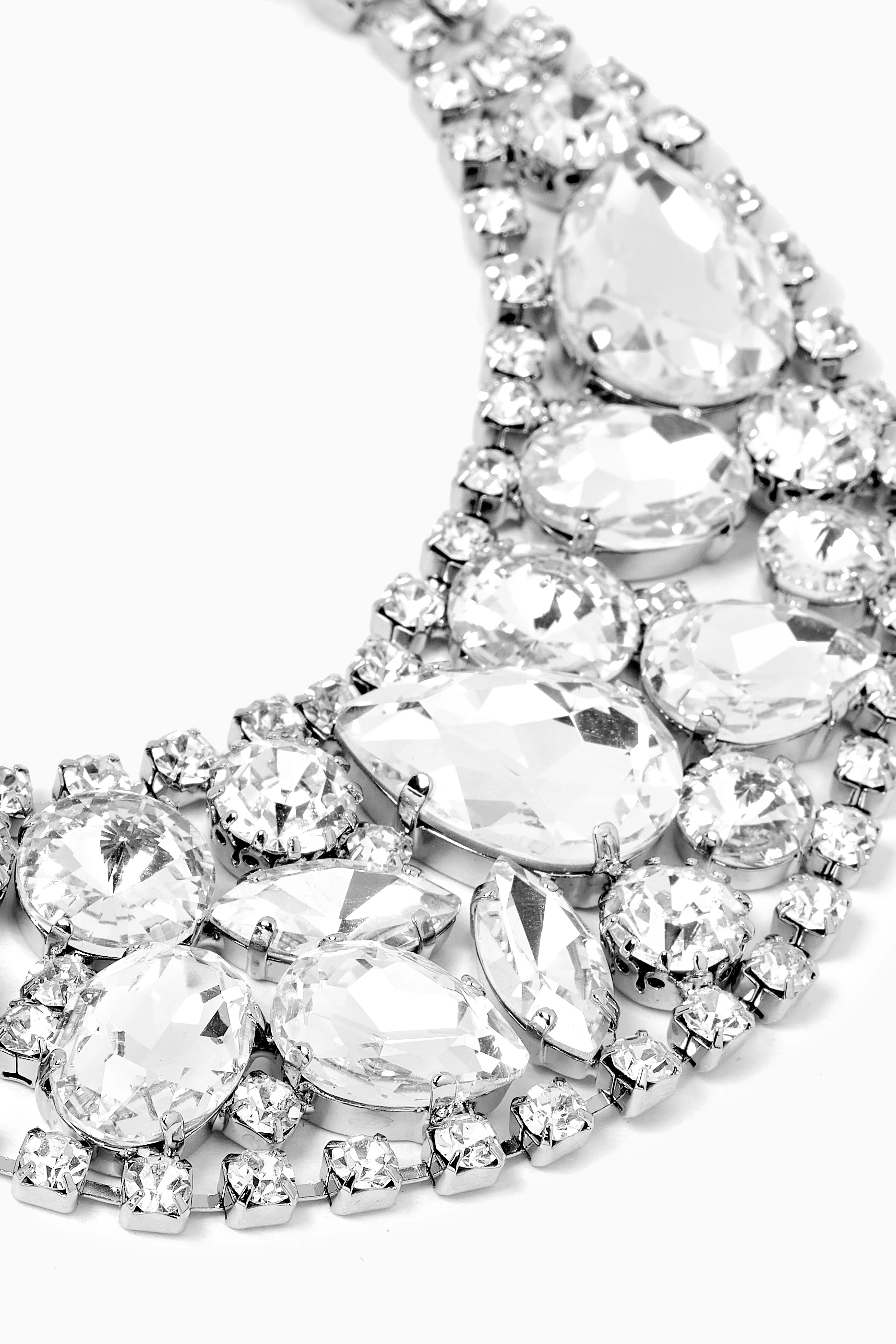 Buy Alessandra Rich Silver Crystal Choker Necklace in Brass