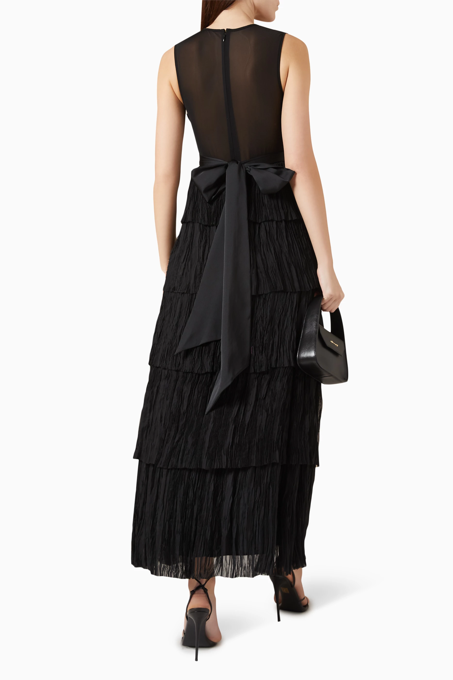 Buy Aje Black Escapist Maxi Dress in Mesh & Chiffon For Women Online |  Ounass Saudi