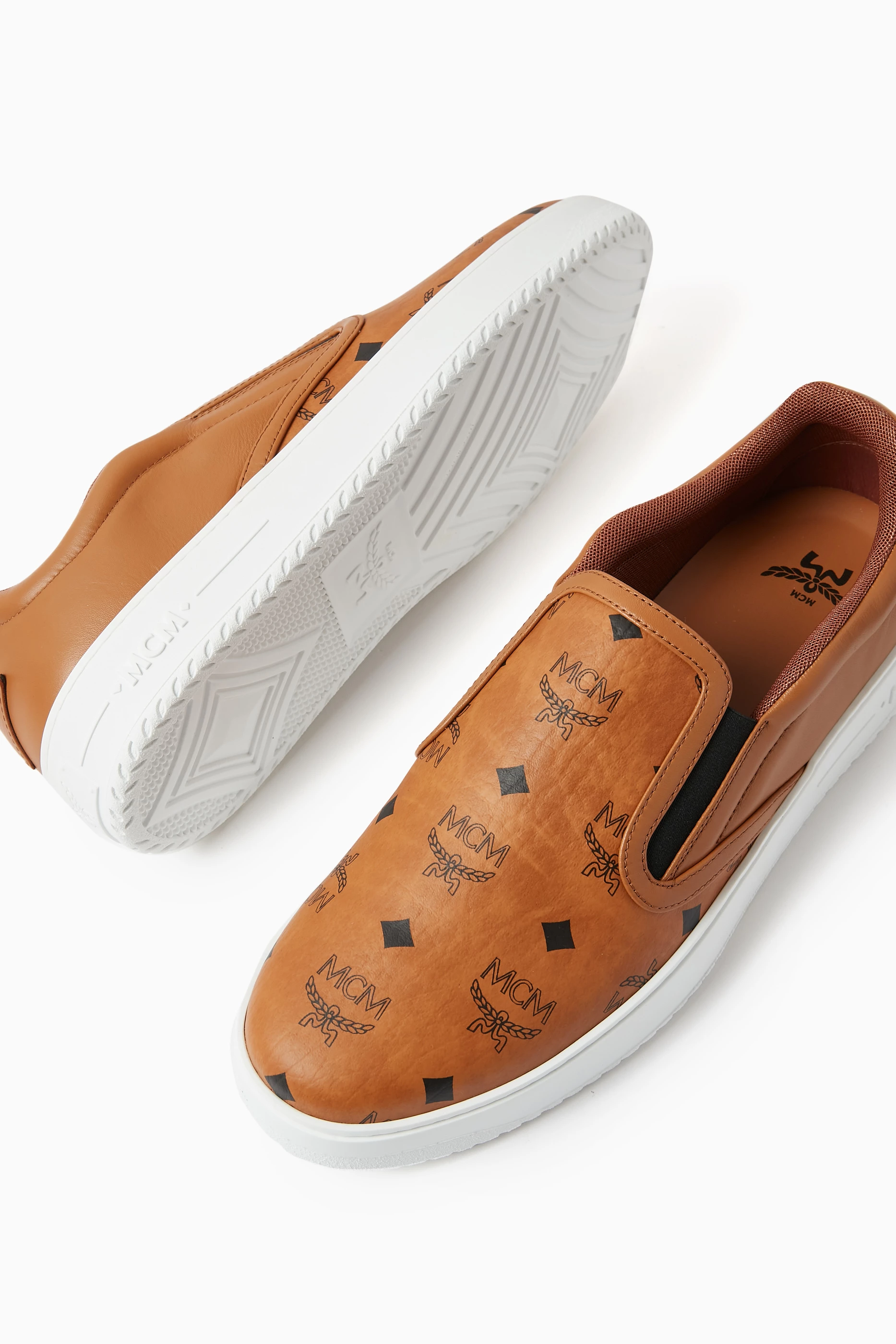 Buy MCM Brown Neo Terrain Slip on Sneakers in Visetos For Men Online Ounass Saudi