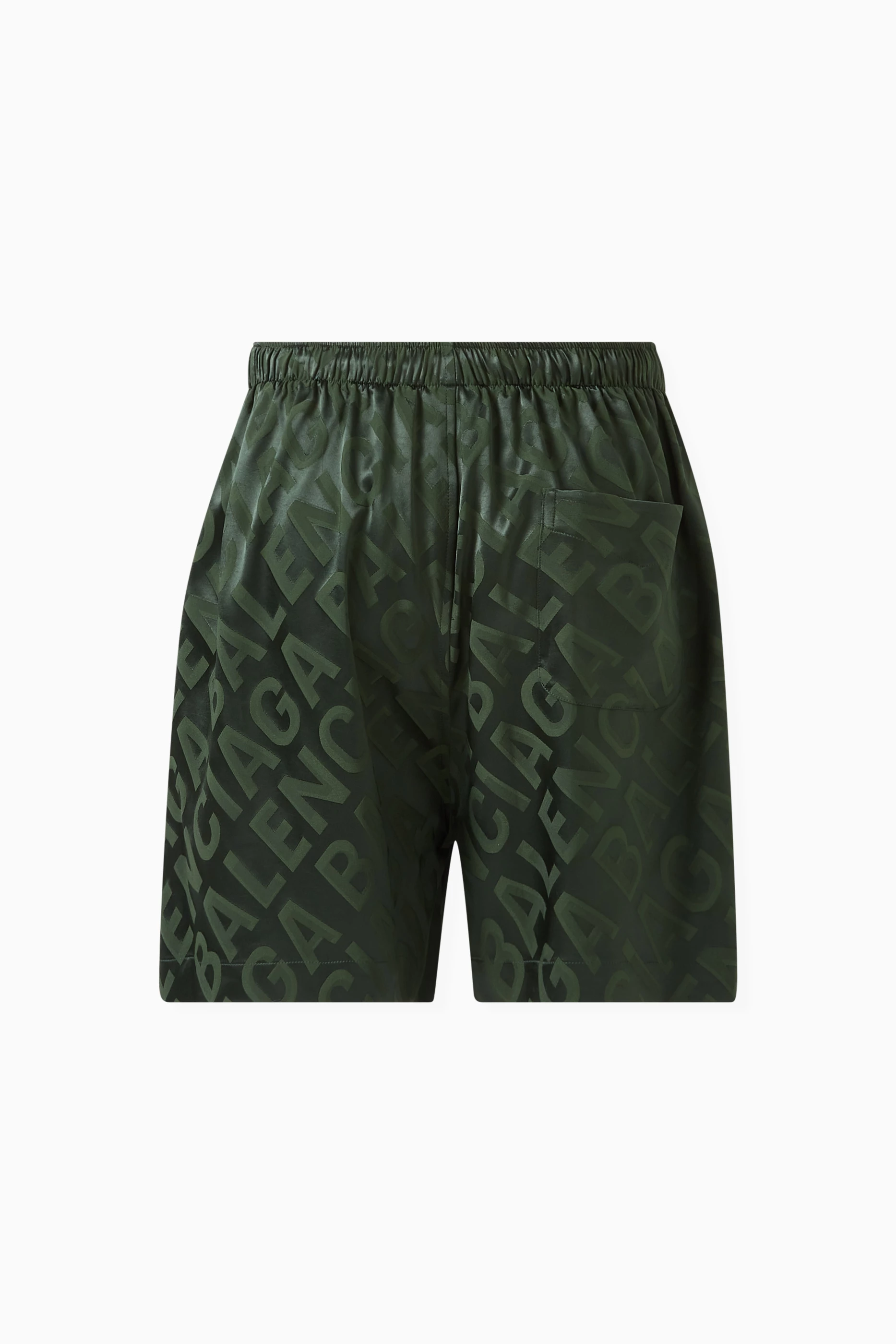 Buy Balenciaga Green Unisex All-over Logo Pyjama Shorts in