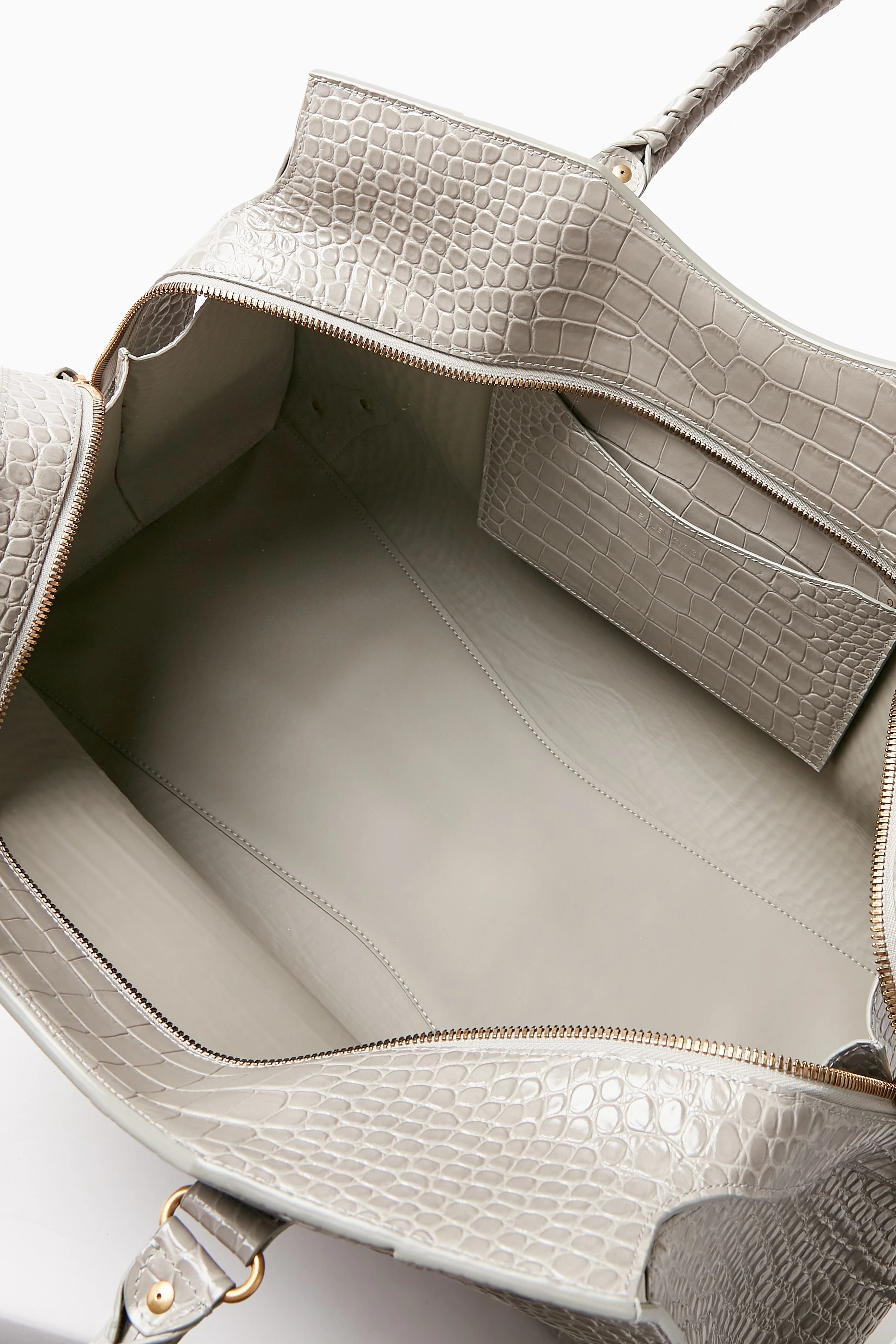 Buy Balenciaga Pre Loved Grey Neo Classic Large Top Handle Bag in Croc embossed Leather For Women Online Ounass Saudi