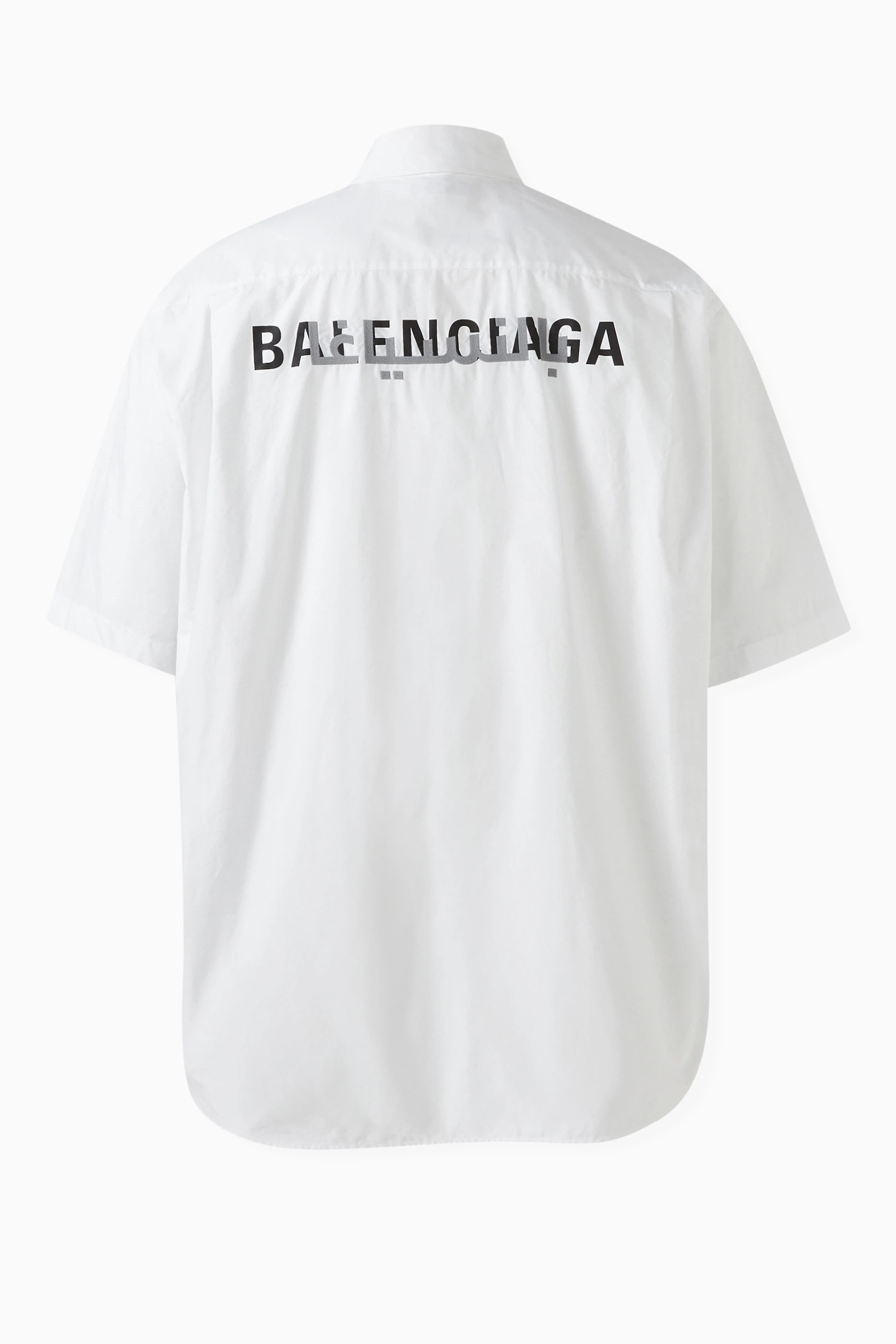 Buy Balenciaga White Unisex Ramadan Short sleeve Shirt in Cotton Poplin For UNISEX Online Ounass Saudi