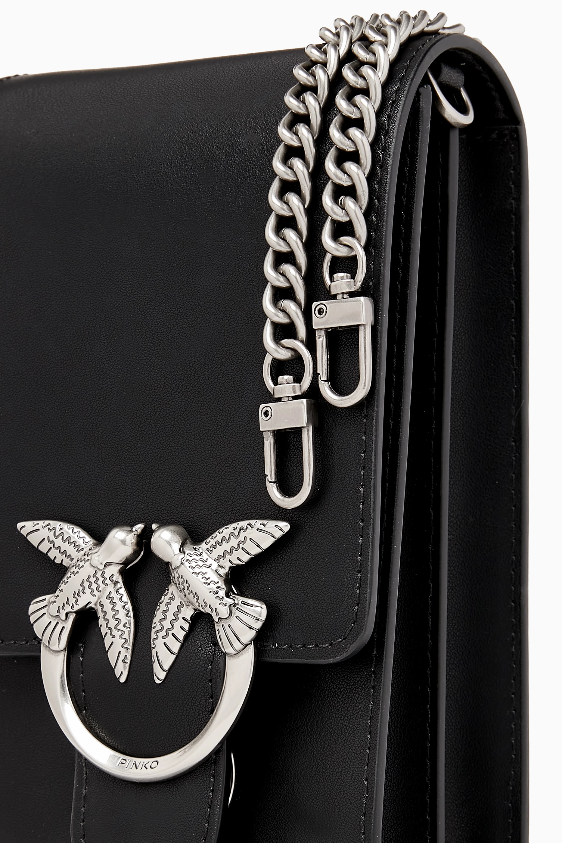 Buy PINKO Black Love One Smart Phone Bag in Leather For Women Online Ounass Saudi
