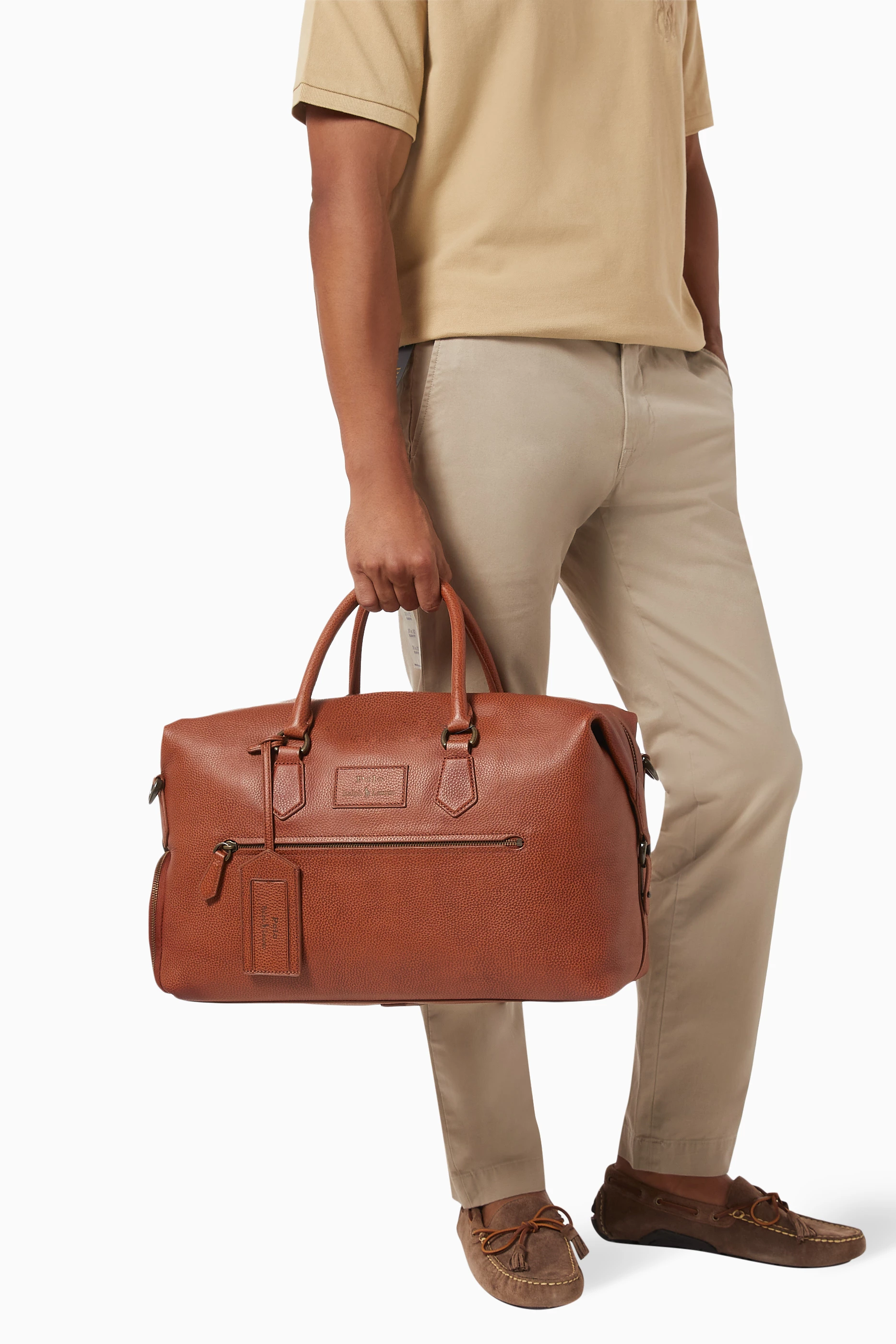 Pebbled Leather Polo Ralph Lauren Leather Duffel Bag Leather