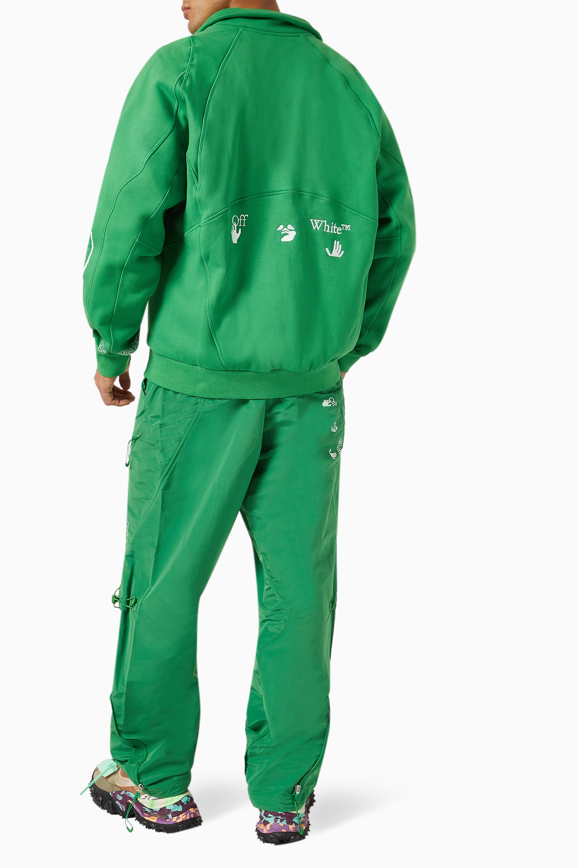 Buy Nike Green x Off-White Zip Track Jacket in Fleece For Men
