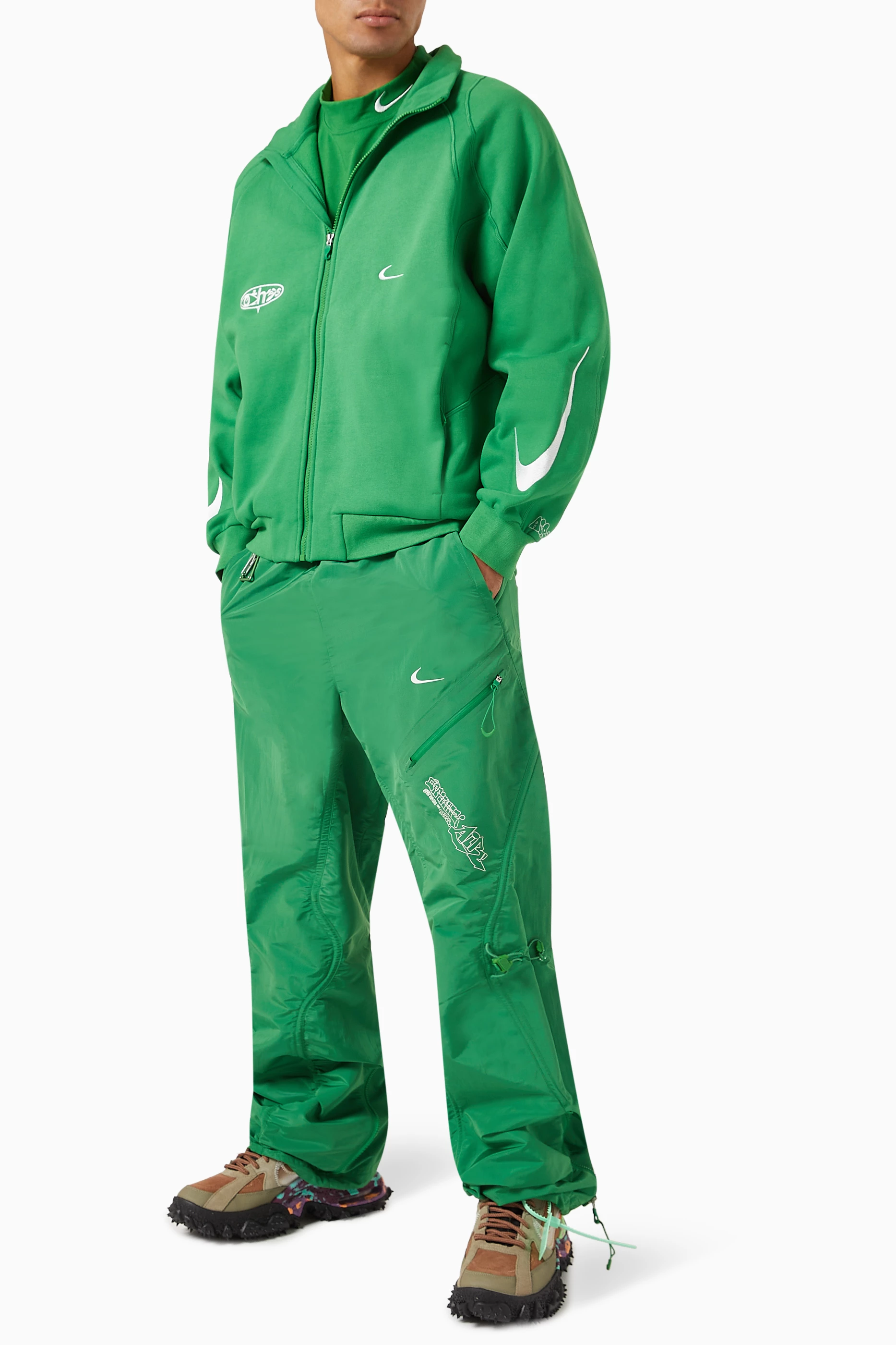 Off white green pants online