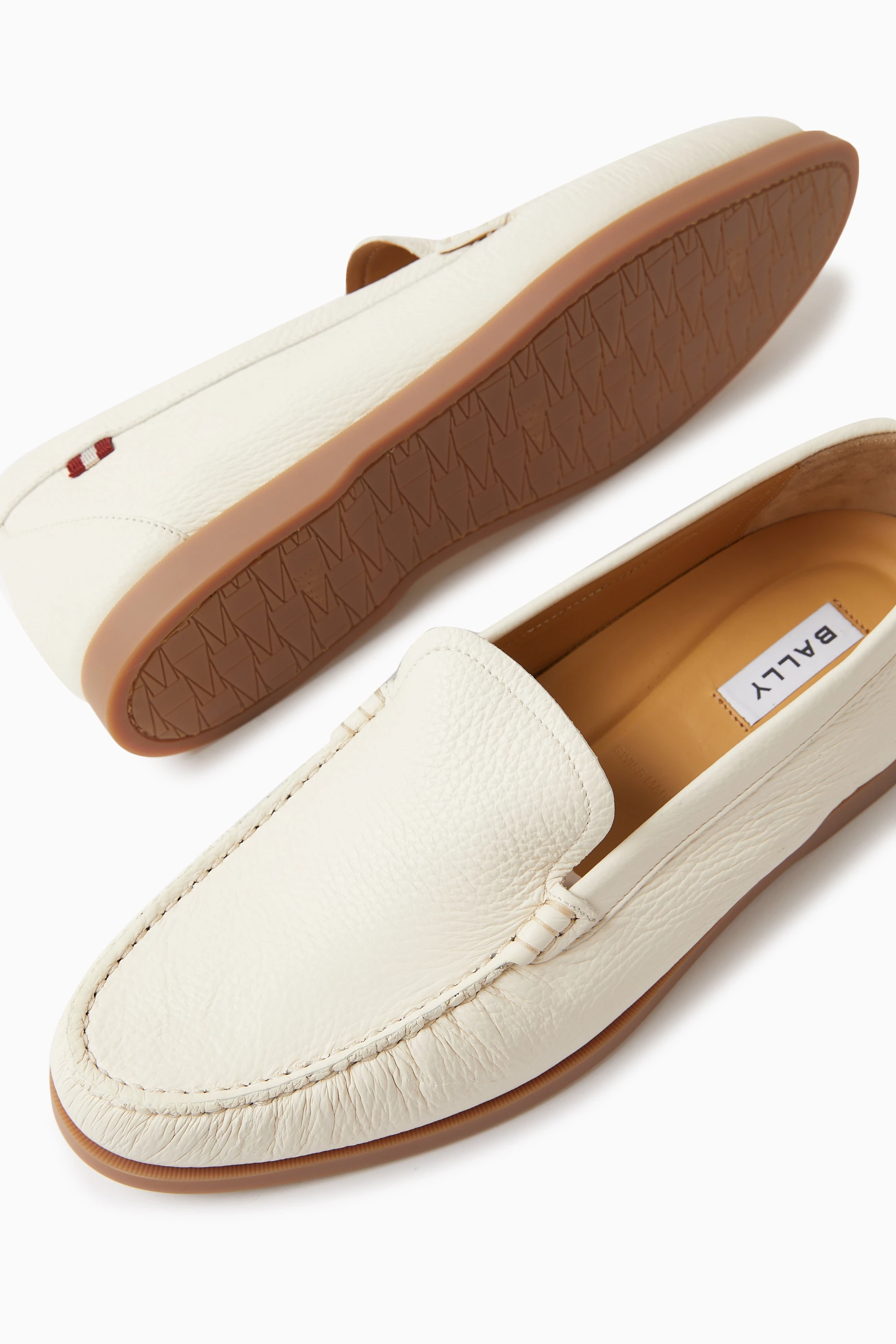 Buy Bally Neutral Nadim Loafers in Leather For Men Online Ounass Saudi