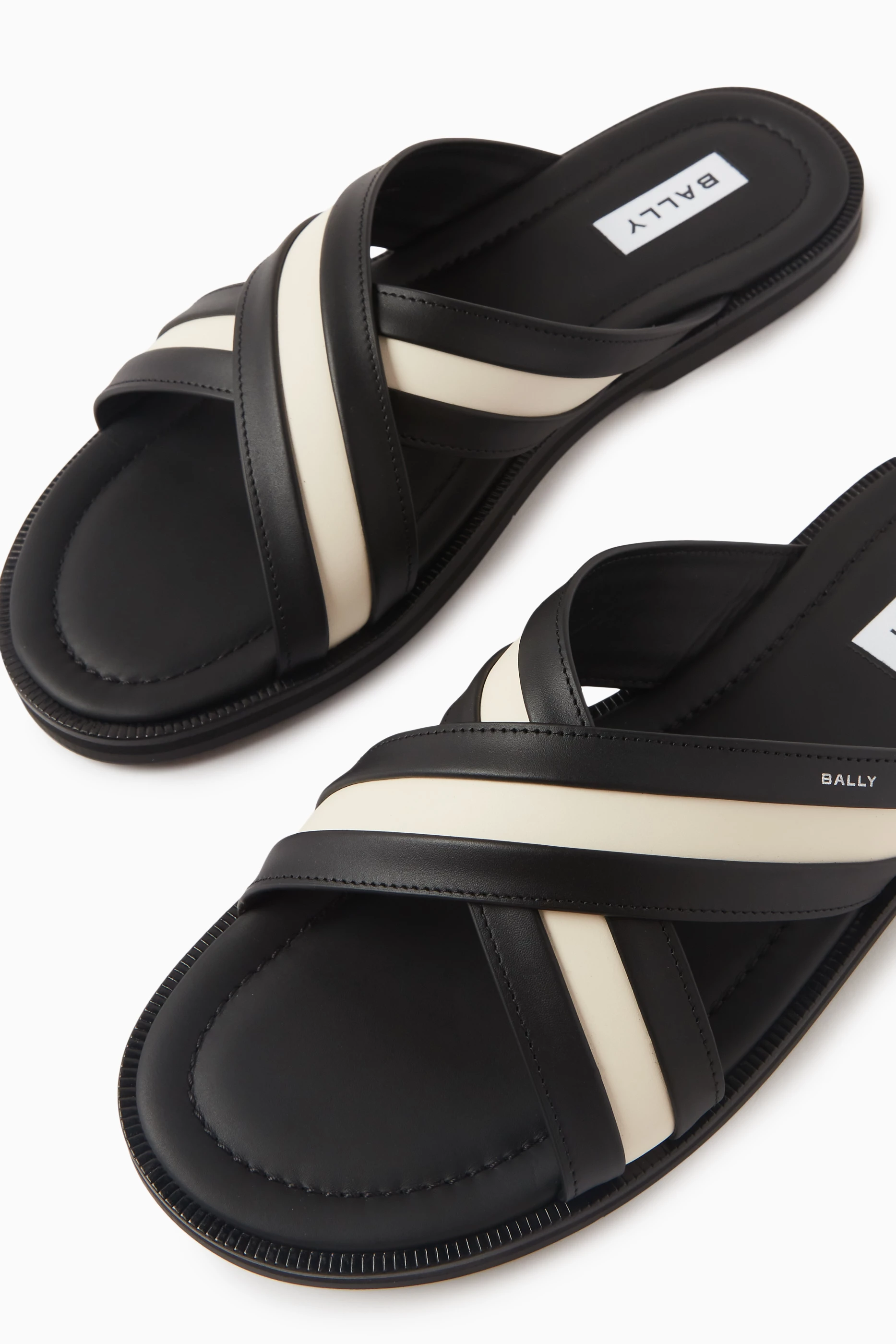 【関税&送料込】Bally Slide Sandal Gherry Buy Bally Black Gherry Slides in Leather For Men Online